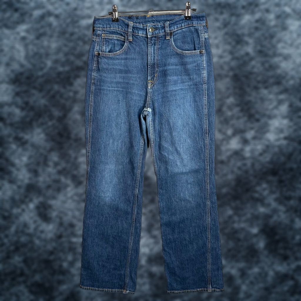 Gap Gap Flared Jeans Womens Size 6 28 Blue Denim High Rise Regular Fit Cotton Blend Size 28" / US 6 / IT 42 - 1 Thumbnail