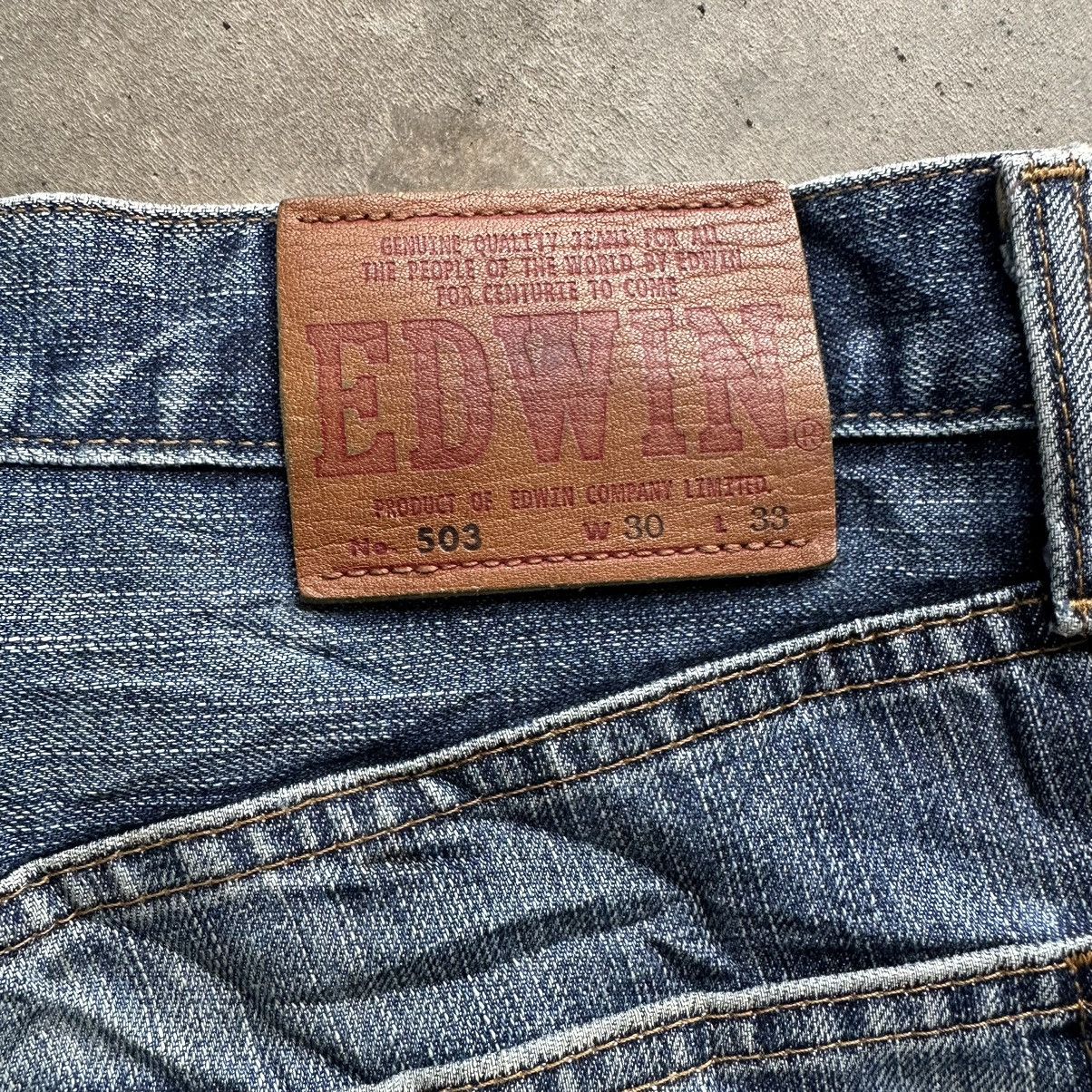 Japanese Brand W30 Vintage Edwin 503 Faded Distressed Denim Jean Pant Size US 30 / EU 46 - 15 Thumbnail