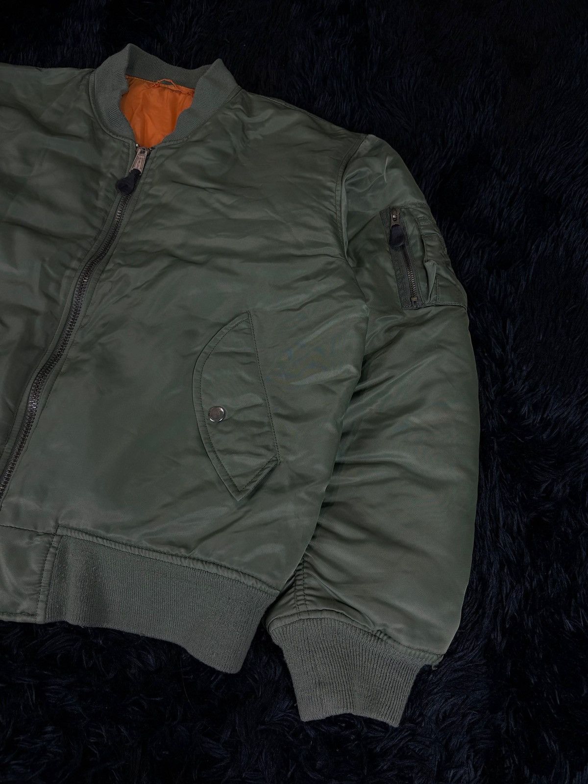 Vintage Vintage MA-1 Alpha Flight Military Khaki Bomber Jacket Size US L / EU 52-54 / 3 - 2 Thumbnail