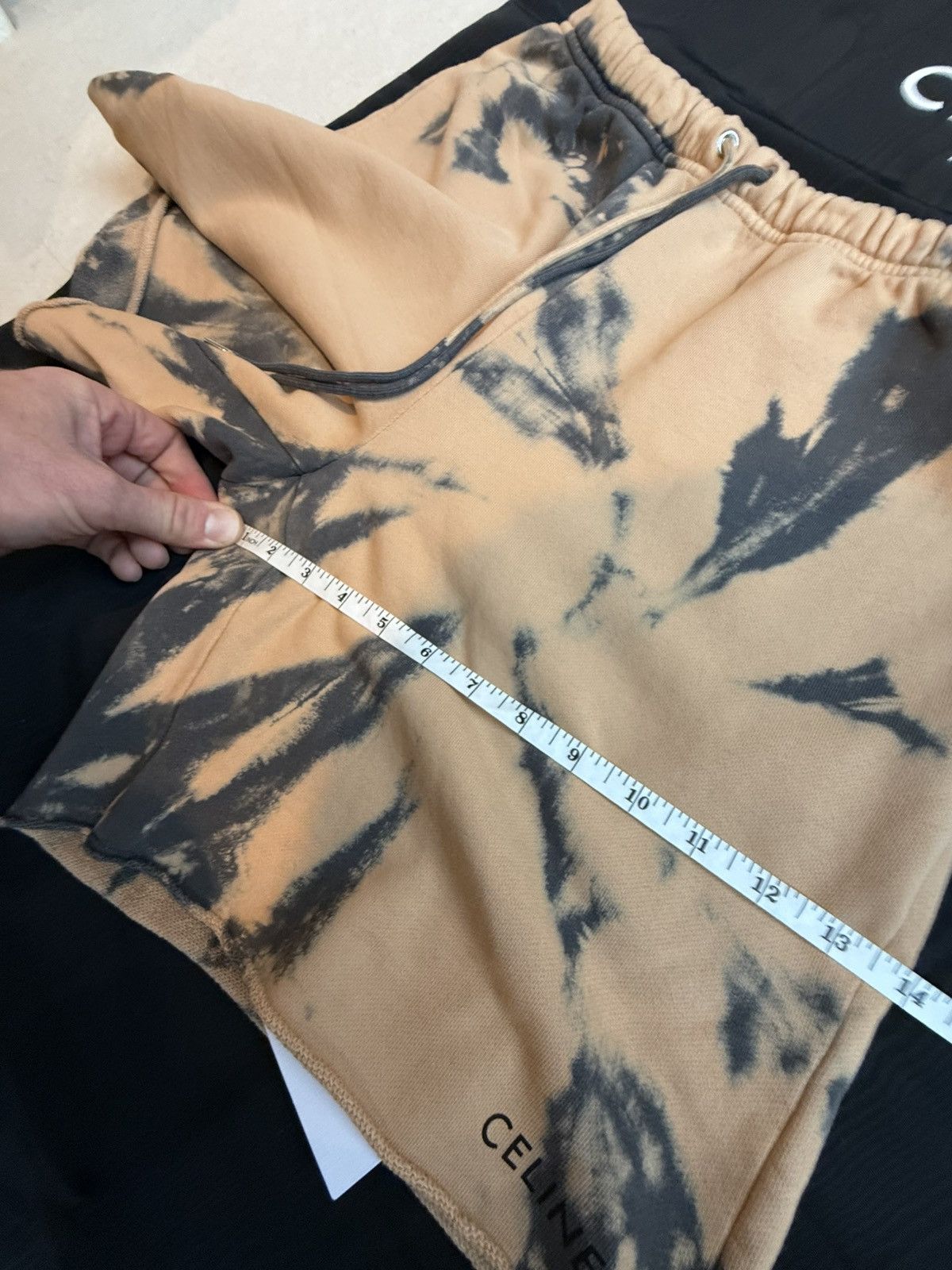 Celine $850 SS23 Celine tie dye shorts black logo Hedi Slimane S Size US 32 / EU 48 - 7 Thumbnail
