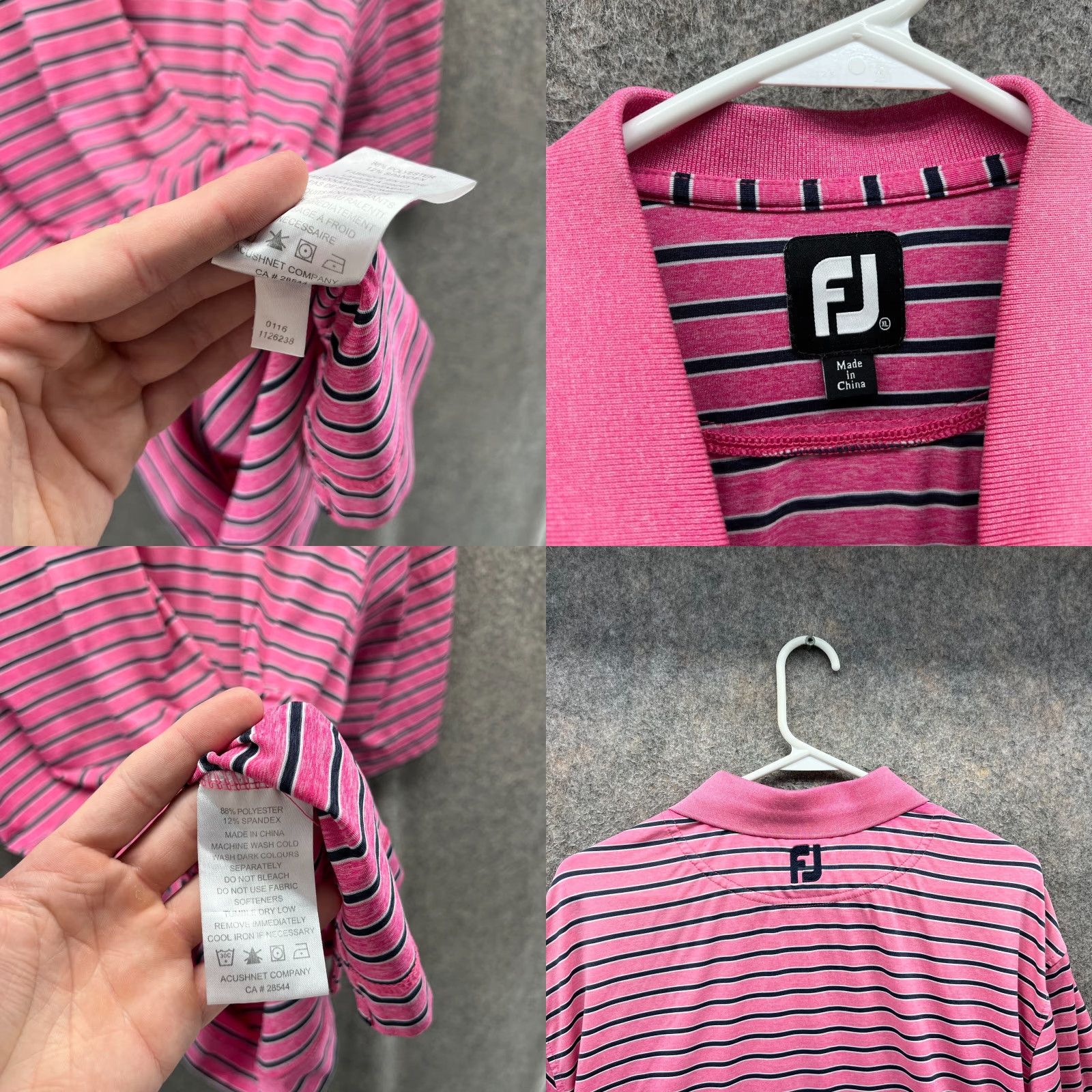 Footjoy VINTAGE FootJoy Polo Shirt Men XL Pink Stripes Golf Bay Hill Logo Shirt Size US XL / EU 56 / 4 - 8 Thumbnail