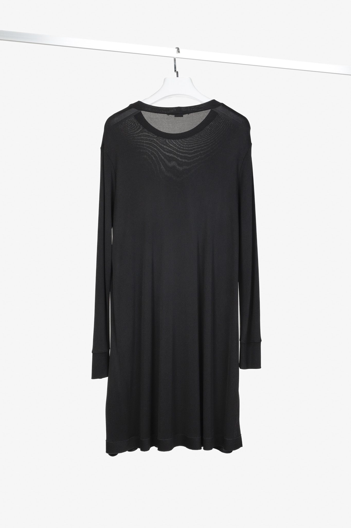 Marie Saint Pierre Marie Saint Pierre Black Crepe-Jersey Long-Sleeve Dress Size L / US 10 / IT 46 - 2 Thumbnail