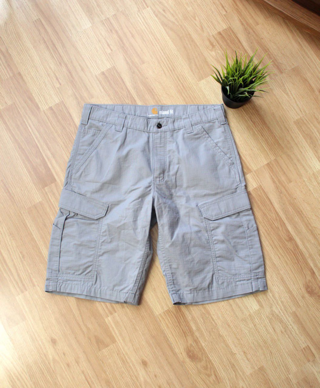 Carhartt 🔥 Carhartt Mens Cargo Shorts Grey Relaxed Fit Cotton Size US 33 - 3 Thumbnail