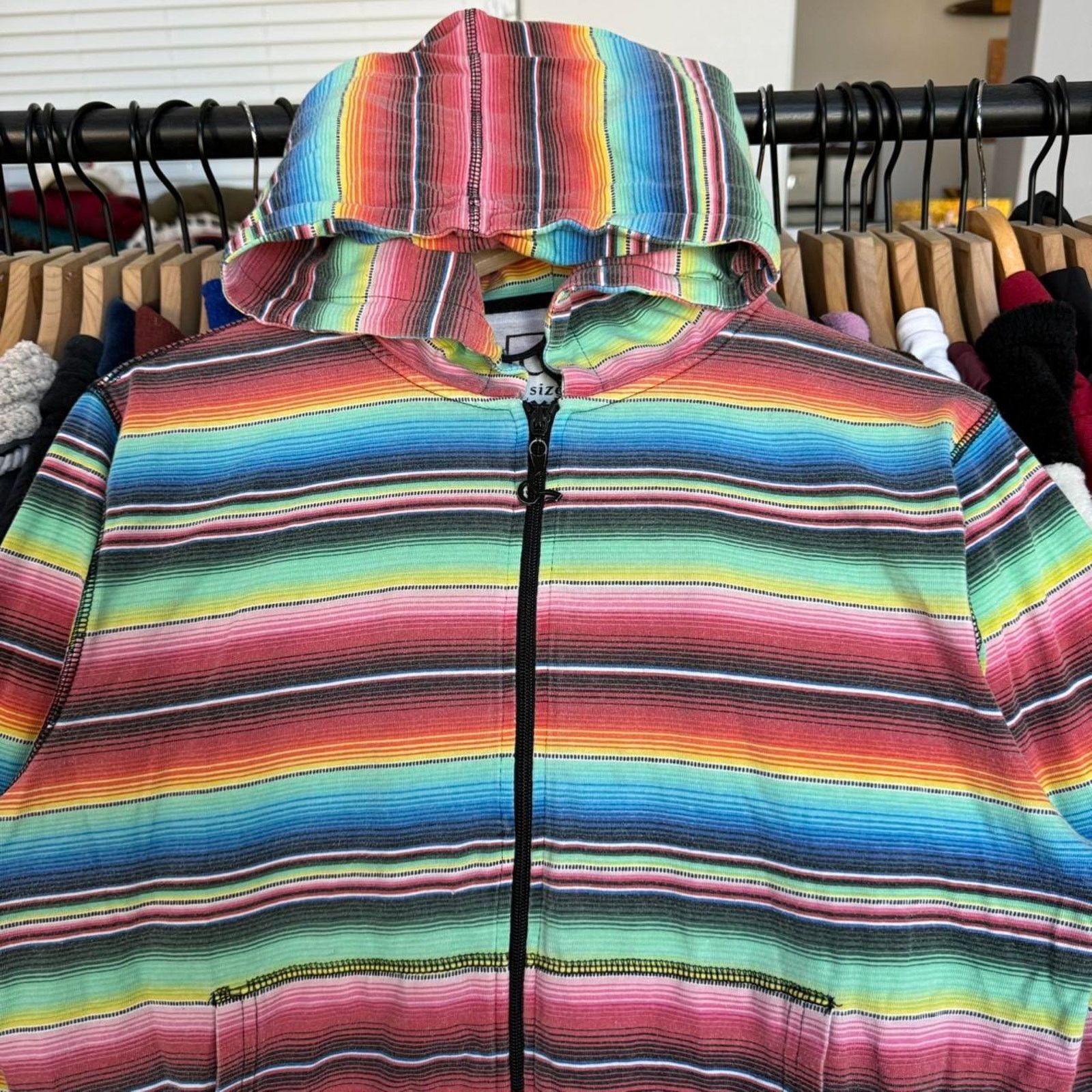 Other Vintage Y2K Women's CCS Striped Zip Up Light Hoodie Size XS / US 0-2 / IT 36-38 - 2 Thumbnail