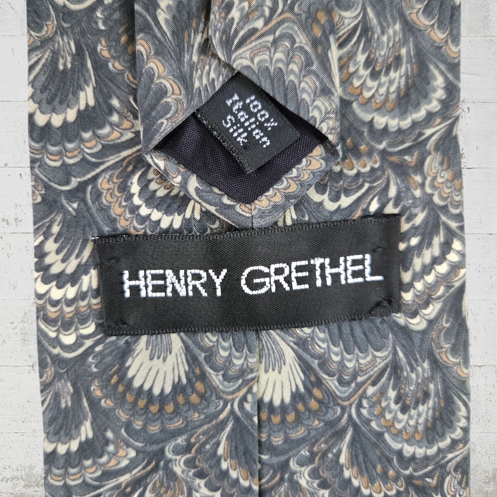 Henry Grethel Vintage Olive Silk USA Made Neck Tie Size ONE SIZE - 4 Thumbnail