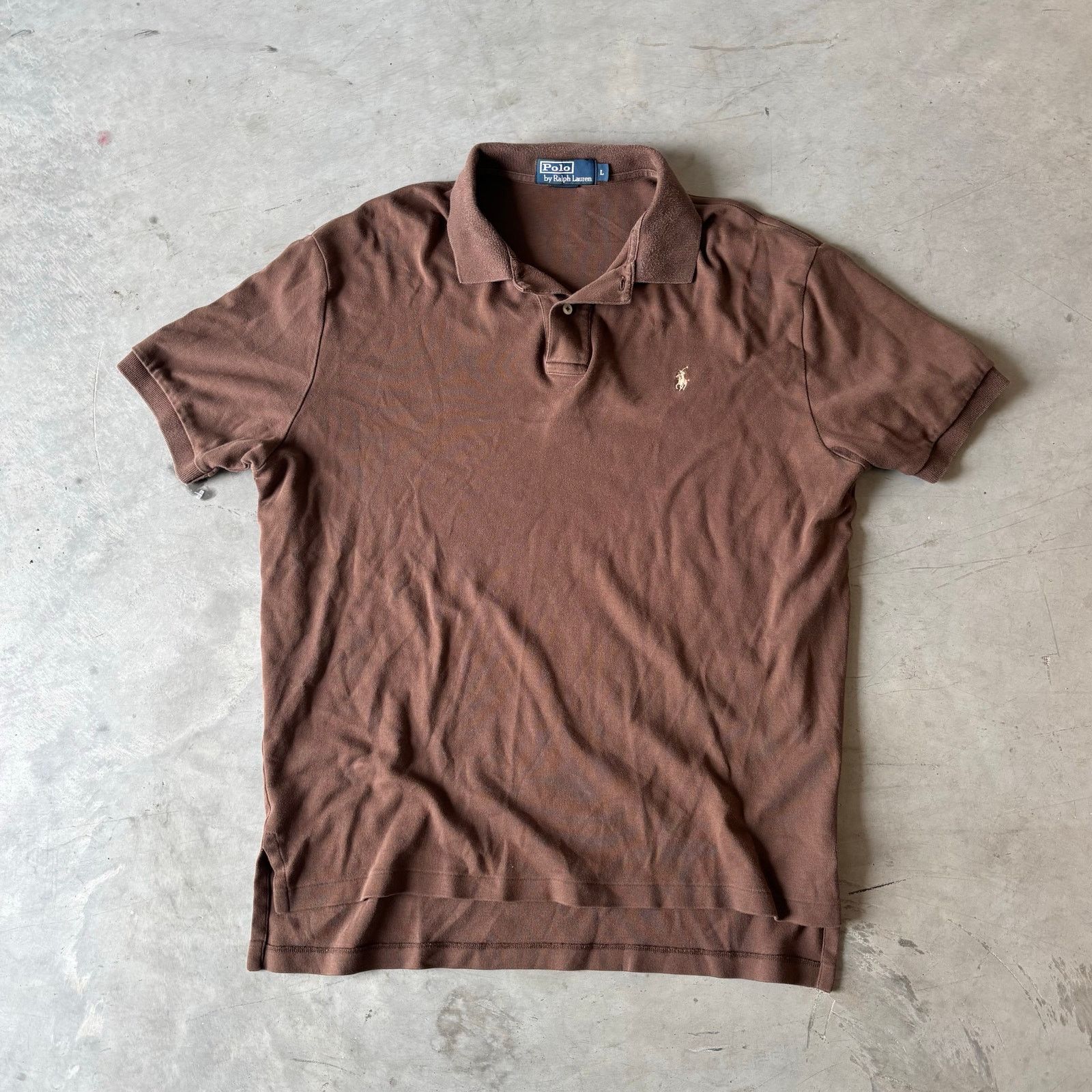 Polo Ralph Lauren Vintage Brown Earthtone Polo Ralph Lauren Polo T-shirt Size US L / EU 52-54 / 3 - 1 Thumbnail