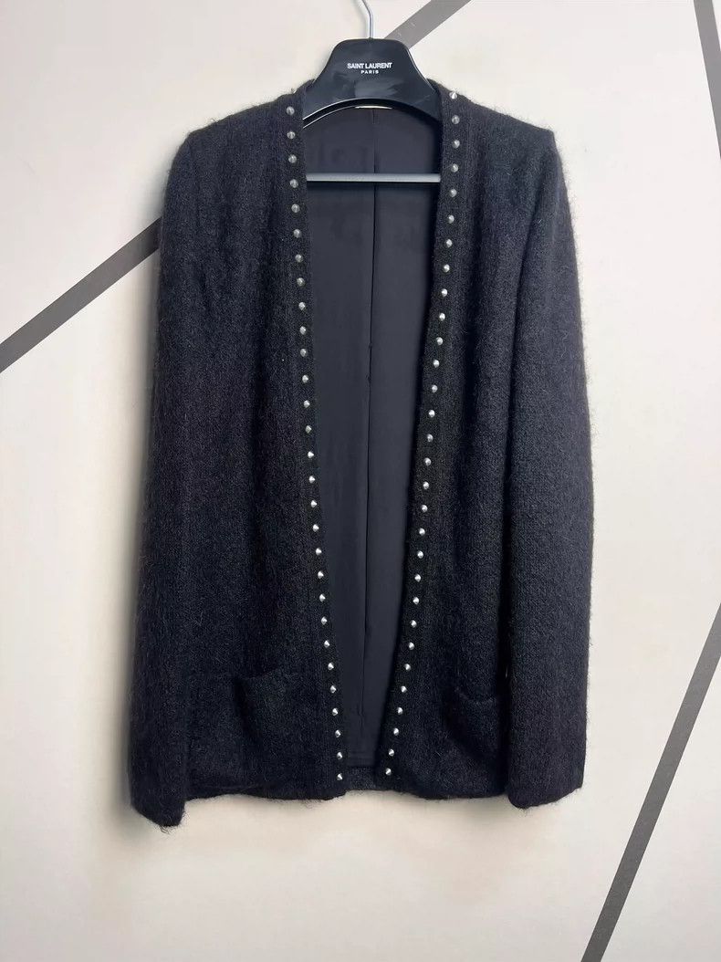 Saint Laurent Paris Saint Laurent Paris Fall/Winter Black Studded Wool Mohair C Size US XS / EU 42 / 0 - 1 Thumbnail