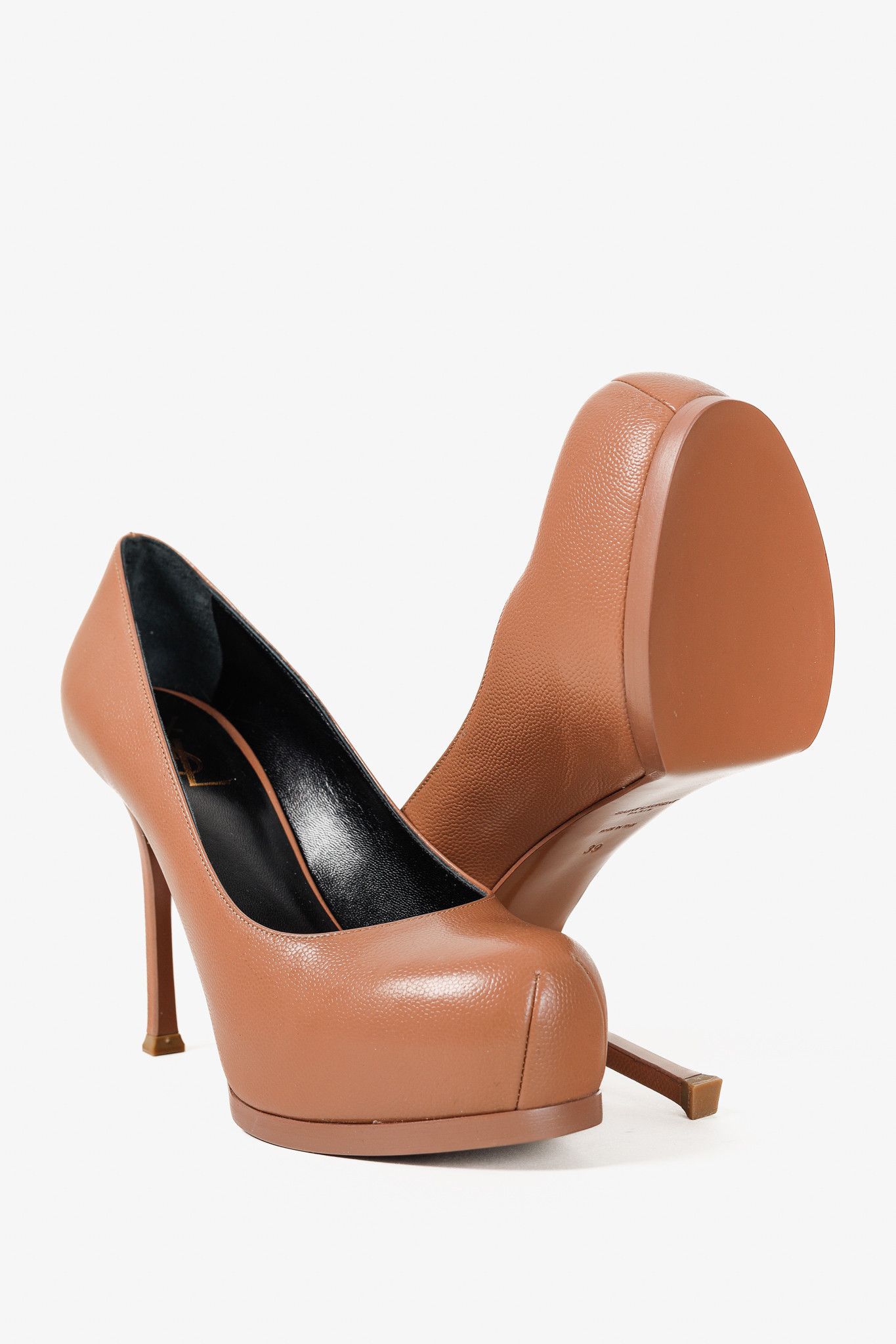 Saint Laurent Paris Saint Laurent Nude Beige Stingray-Stamped Leather Pumps Size US 8.5 / IT 38.5 - 4 Thumbnail