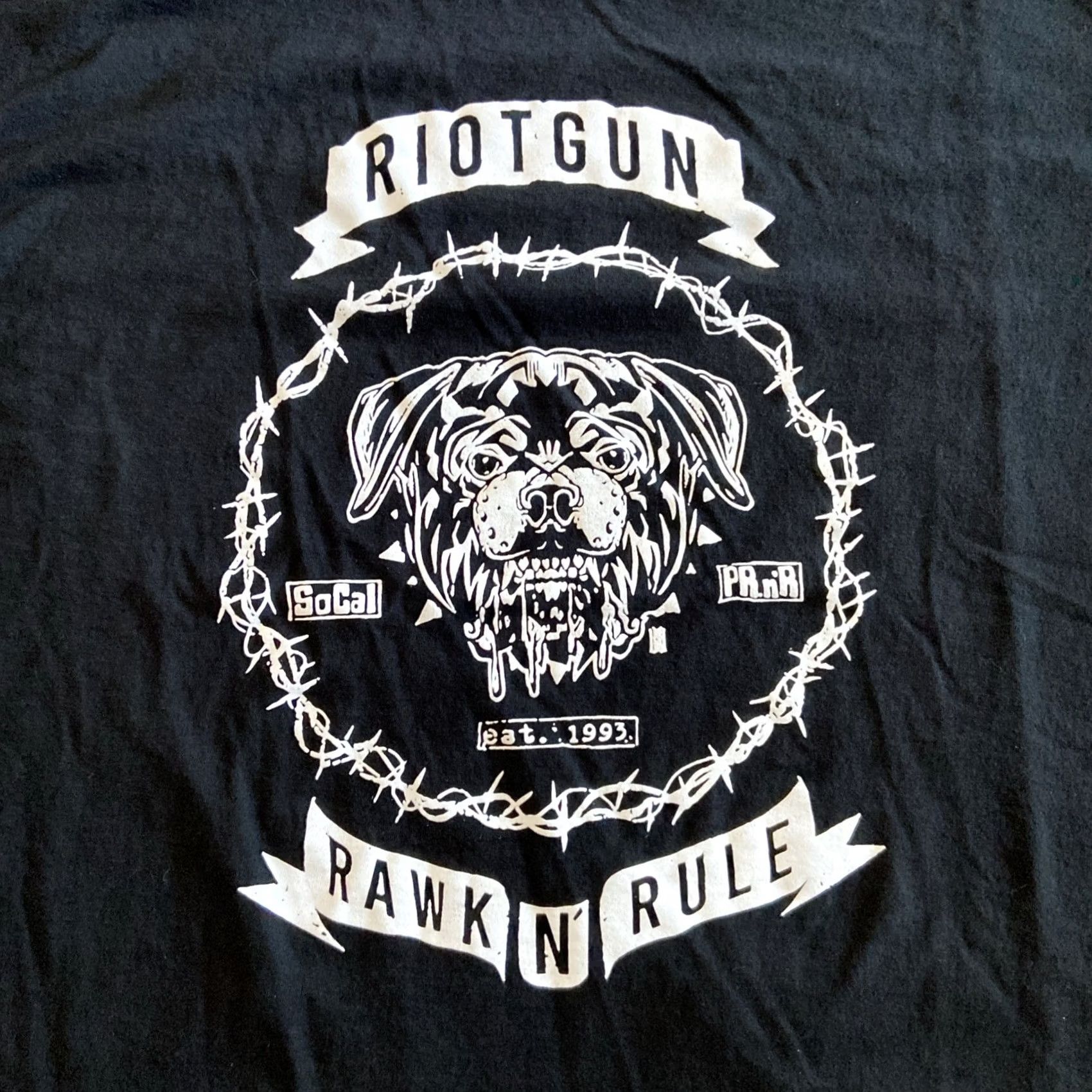 Fruit Of The Loom VINTAGE Riotgun Punk Band Rawk N Rule Album Shirt XL Black Nike Size US XL / EU 56 / 4 - 2 Thumbnail