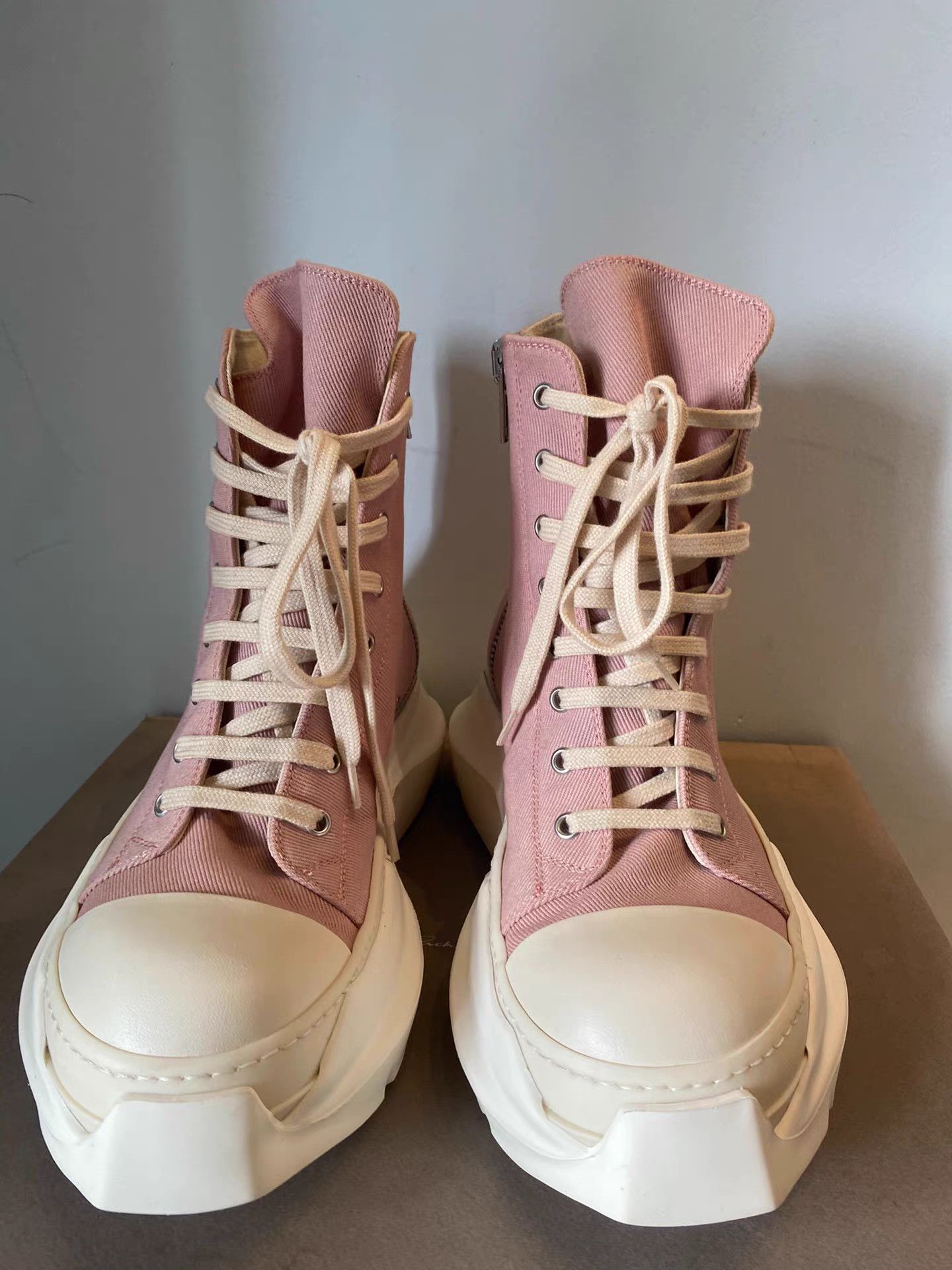 Rick Owens Rick Owens Pink Tractor Sole Sneakers Size US 7 / EU 40 - 3 Thumbnail