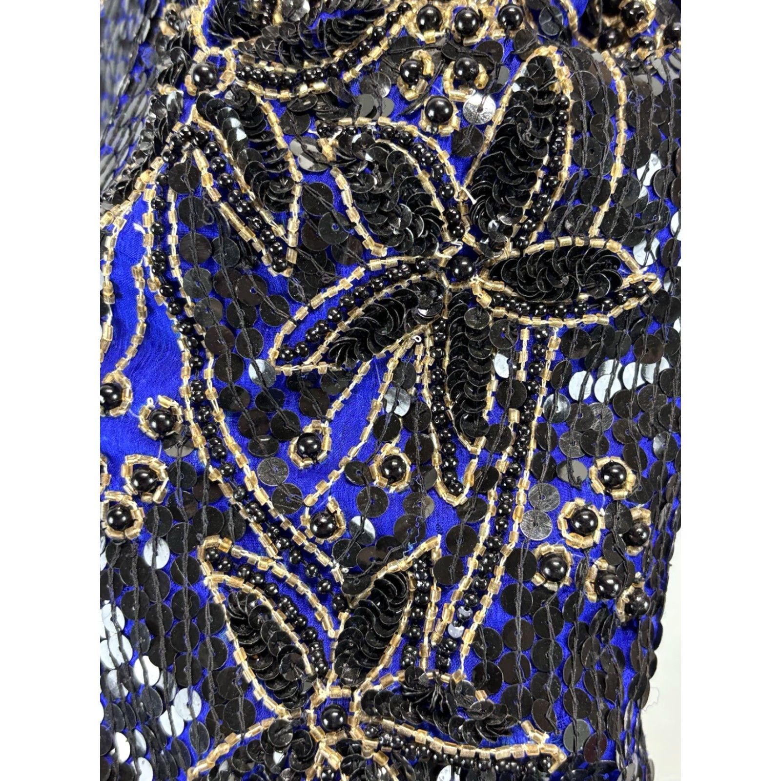 Vintage VINTAGE Scala Beaded Shirt Blouse Silk Floral Design Womens Large Blue Black Vintage 90s Party Formal Beaded Accent Size L / US 10 / IT 46 - 6 Thumbnail