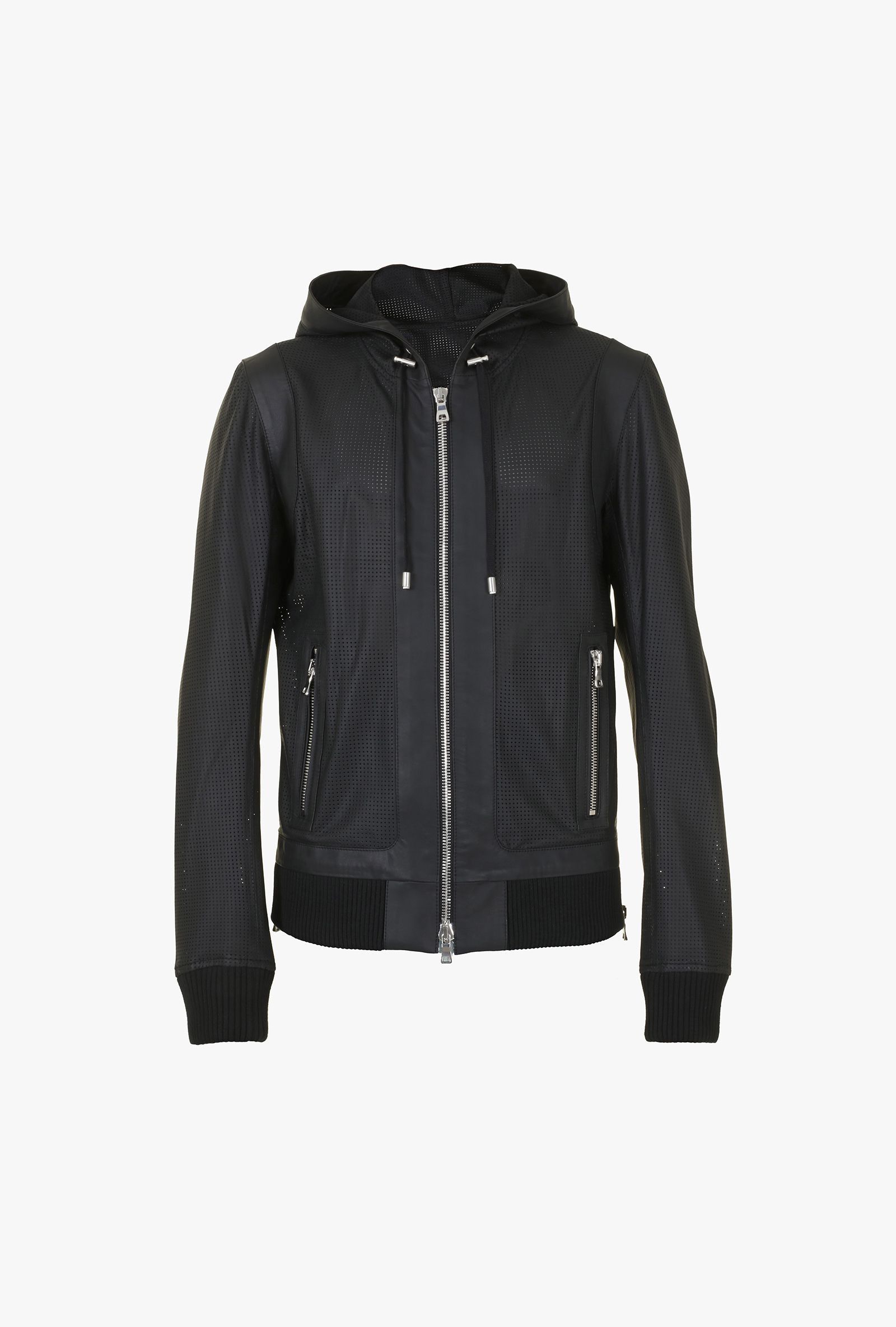 Balmain Balmain perforated leather zip-up hoodie Size US M / EU 48-50 / 2 - 1 Thumbnail