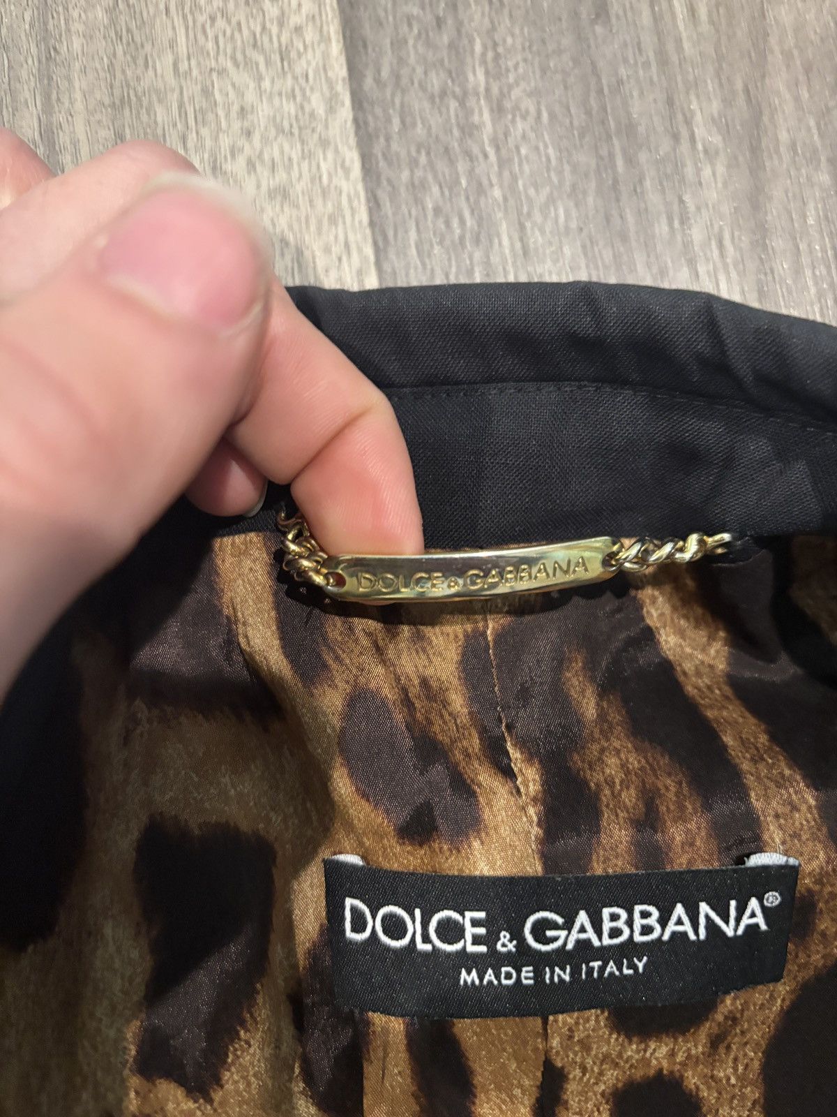 Dolce & Gabbana Dolce and Gabbana Black Leopard Blazer Size M / US 6-8 / IT 42-44 - 7 Thumbnail
