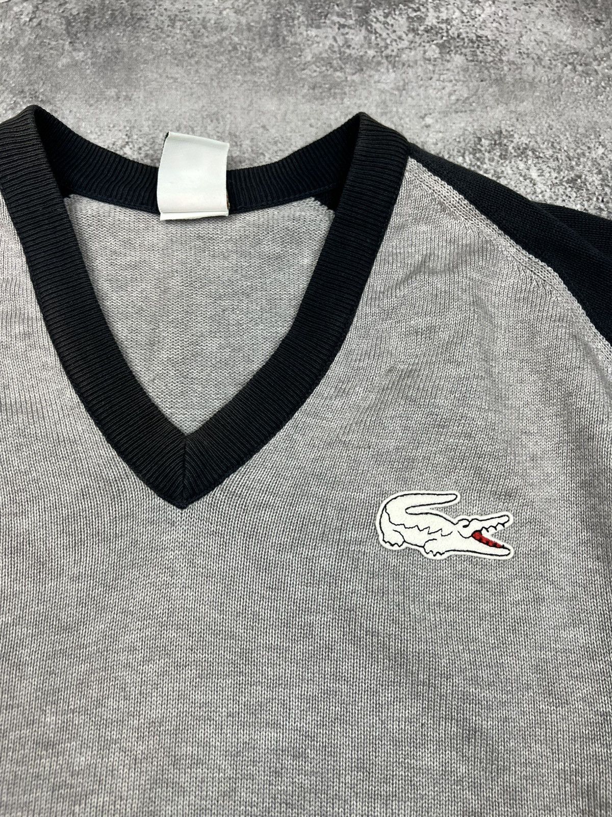 Lacoste Lacoste Roland Garros Grey V Neck Sweater Size US L / EU 52-54 / 3 - 4 Thumbnail