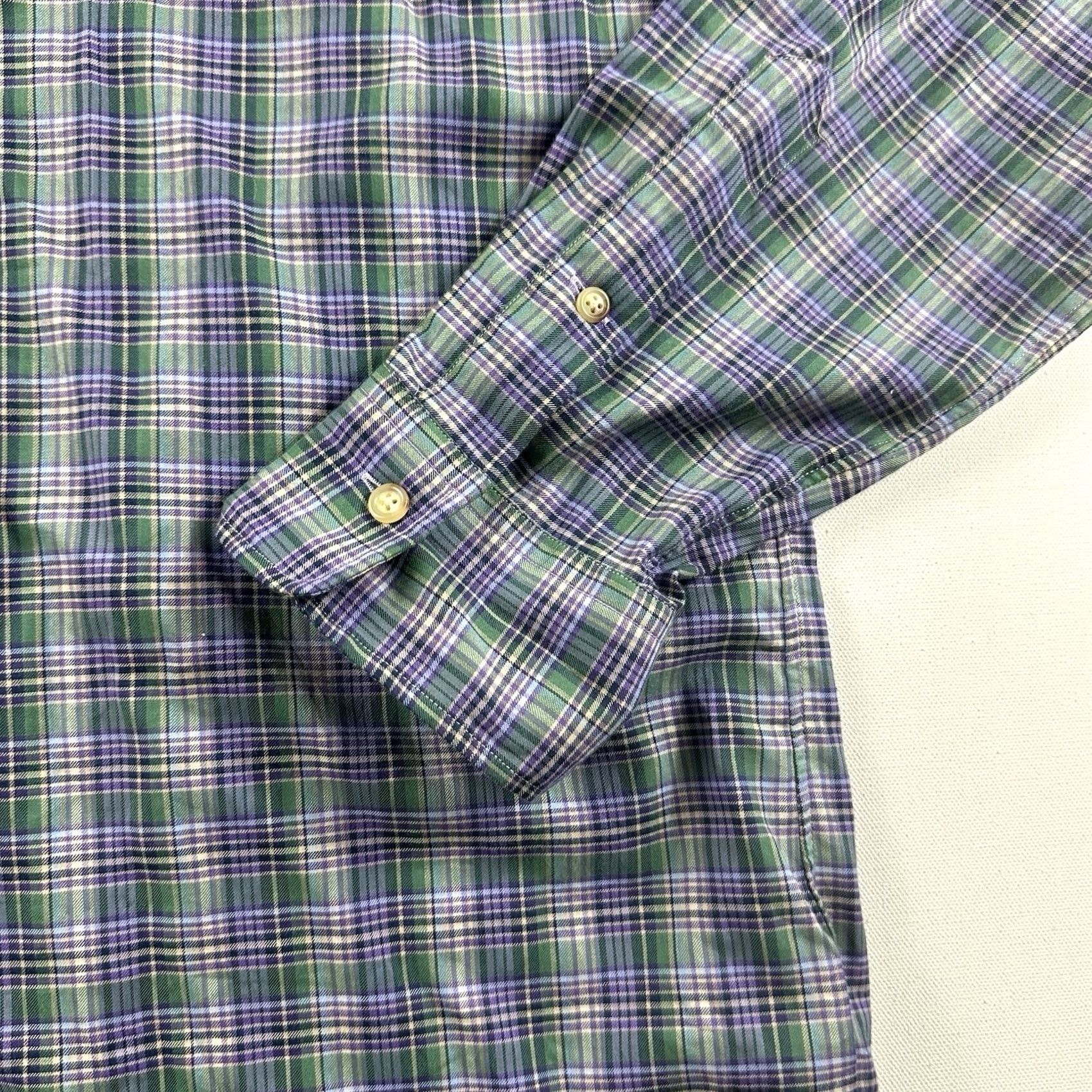 Polo Ralph Lauren Polo Ralph Lauren Shirt Men Large Button-Down Plaid Casual Purple Multicolor Check Long Sleeve Regular Button-Up Performance Size US L / EU 52-54 / 3 - 3 Thumbnail