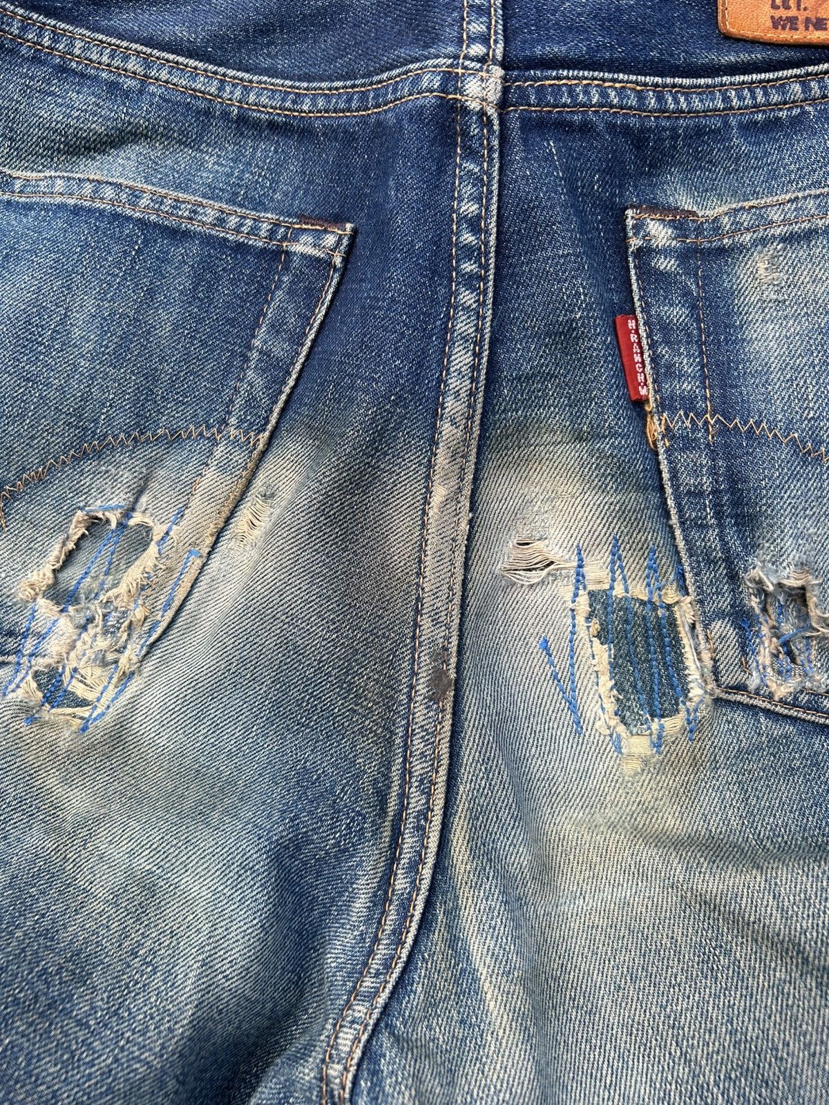 Kapital Vintage Blue Blue Hr Market Selvedge Distressed denim jeans Size US 30 / EU 46 - 10 Thumbnail