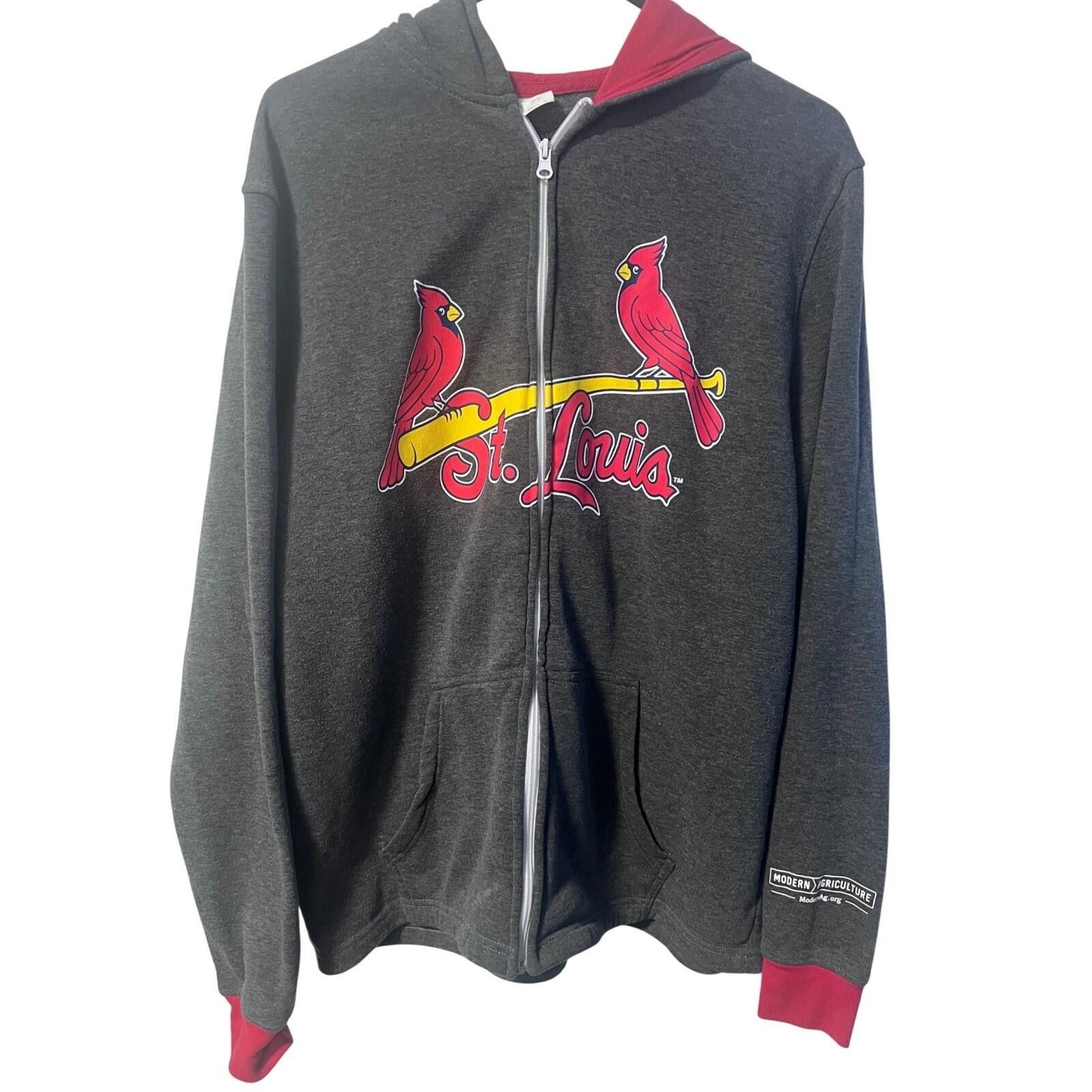 MLB MLB St. Louis Cardinals Zip Hoodie Adult XL Gray Red Graphic Size US XL / EU 56 / 4 - 1 Thumbnail