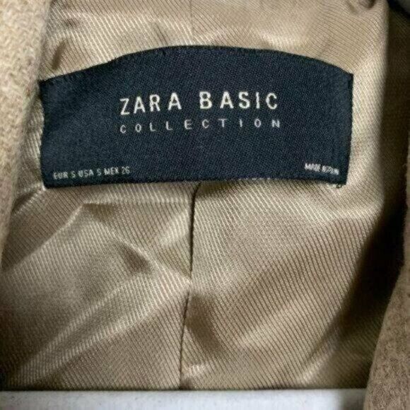 Zara Zara Tan Ruched-Sleeve Lambswool Blazer Sz S NEW Size S / US 4 / IT 40 - 4 Thumbnail