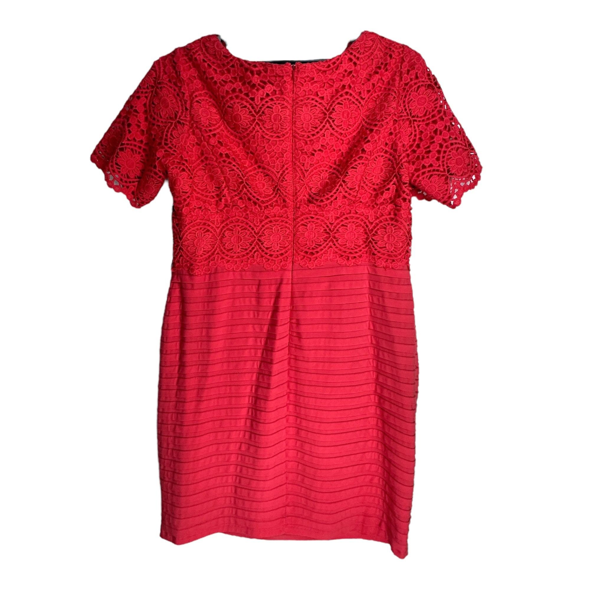 Adrianna Papell Adrianna Papell Coral Lace Crochet & Pleated V Neck Dress 16 Size XXL / US 16-18 / IT 52-54 - 6 Thumbnail