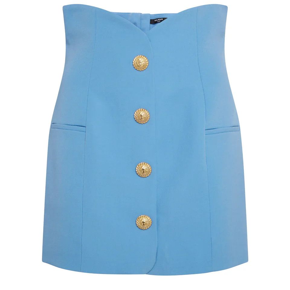 Balmain o1y0625 Mini Skirt in Light Blue Size 27" / US 4 / IT 40 - 2 Thumbnail