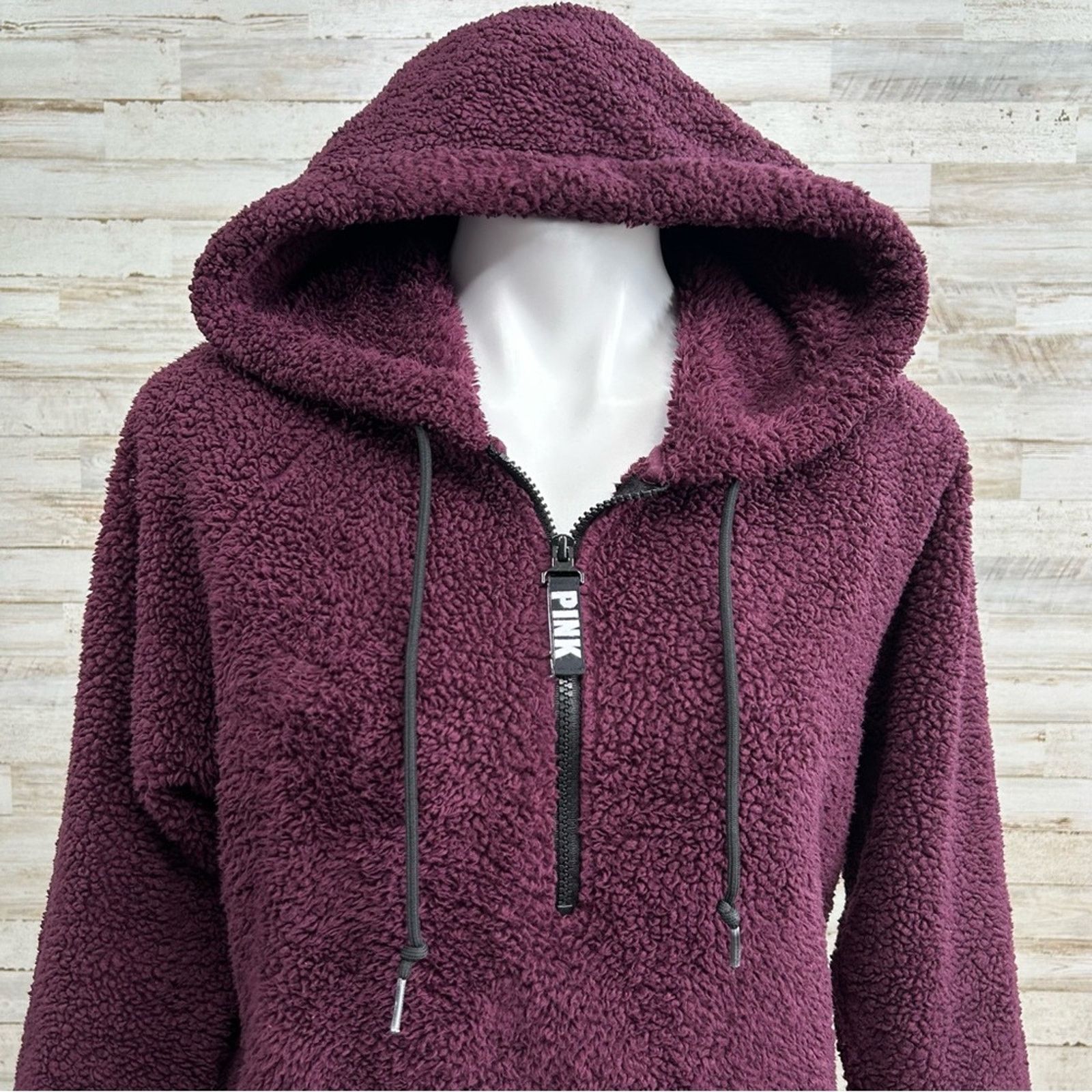 Victoria's Secret Victoria's Secret Pink Teddy Fleece Jacket Sz XS Quarter Zip Size XS / US 0-2 / IT 36-38 - 3 Thumbnail