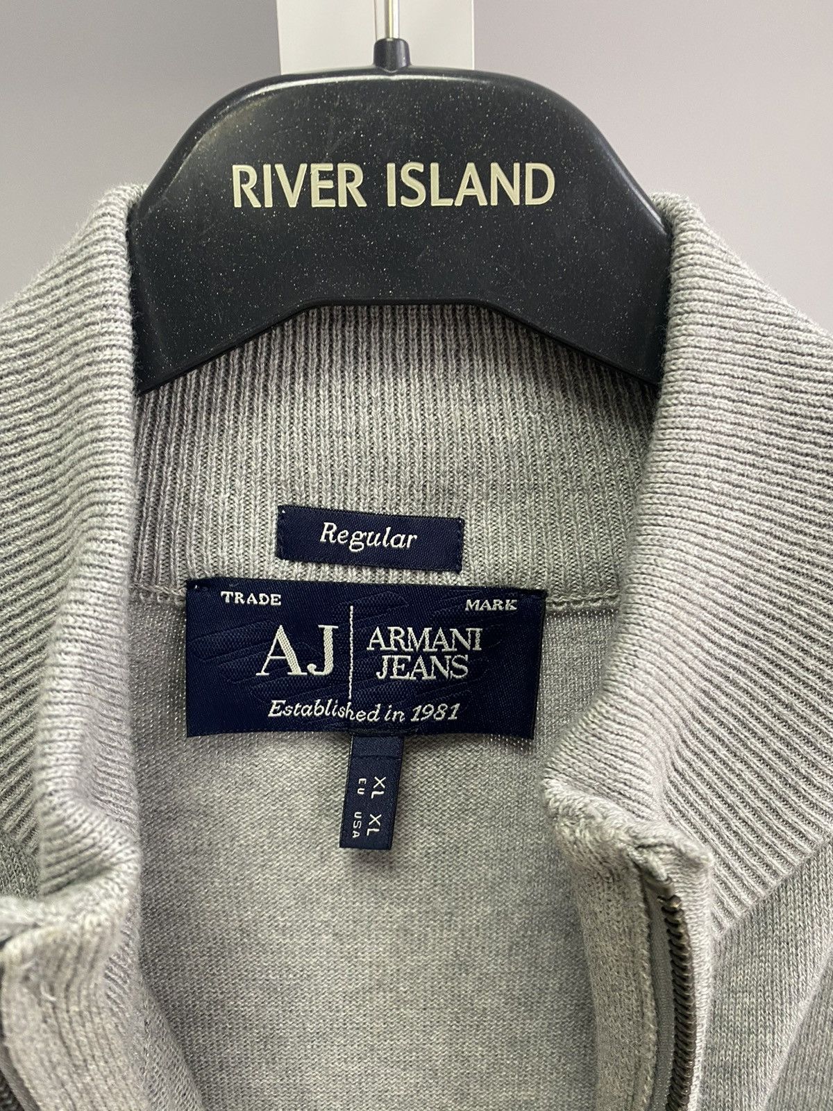 Armani × Vintage Vintage Armani Jeans Luxury Streetwear Zip Sweatshirt Size US XL / EU 56 / 4 - 9 Thumbnail