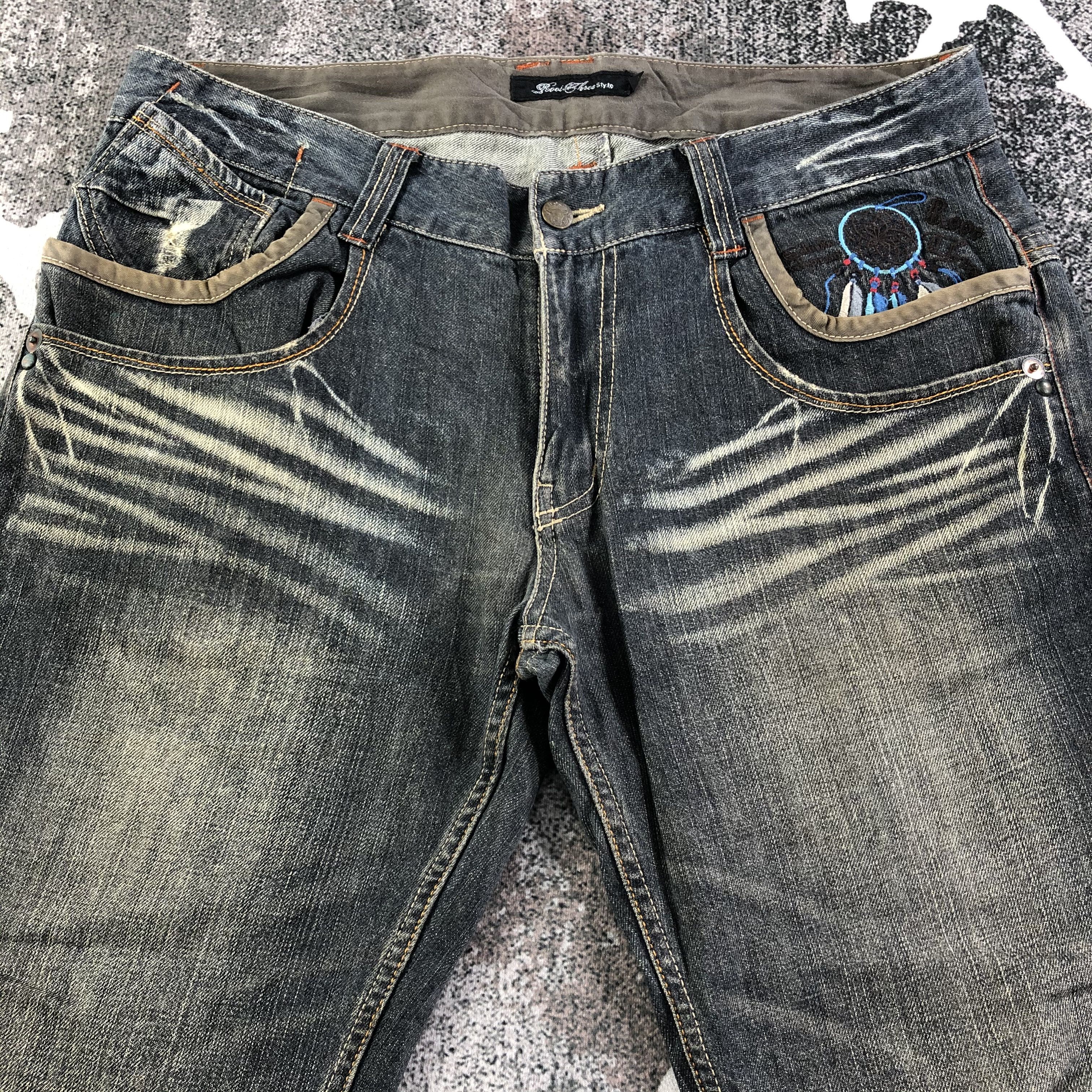 Japanese Brand Root Three Jeans Rusty Blue Patchwork Denim KJ1833 Size US 34 / EU 50 - 3 Thumbnail