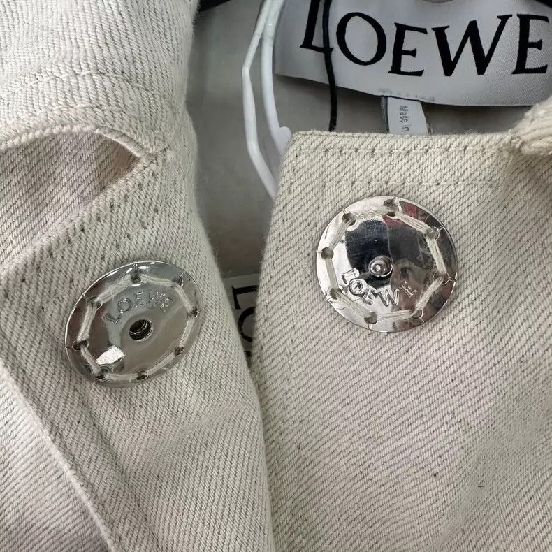 Loewe LOEWE Beige linen material patchwork logo multi-pocket jac Size XS / US 0-2 / IT 36-38 - 4 Thumbnail