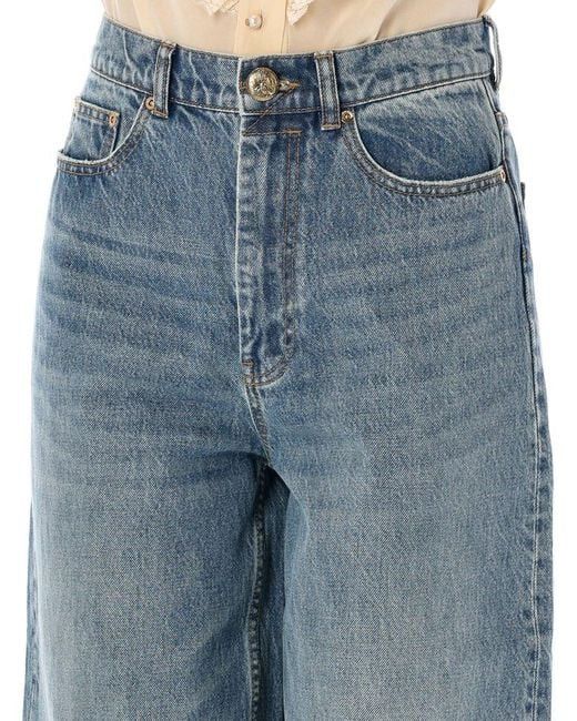 Zimmermann o1s22i1n1024 Illustration Denim Barrel Sketch Jeans in Blue Size 27" / US 4 / IT 40 - 3 Thumbnail