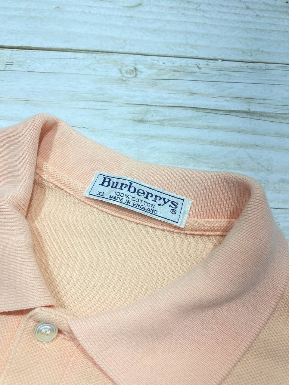 Burberry Vintage Burberrys Polo Shirt 90s Peach Size US XL / EU 56 / 4 - 7 Thumbnail