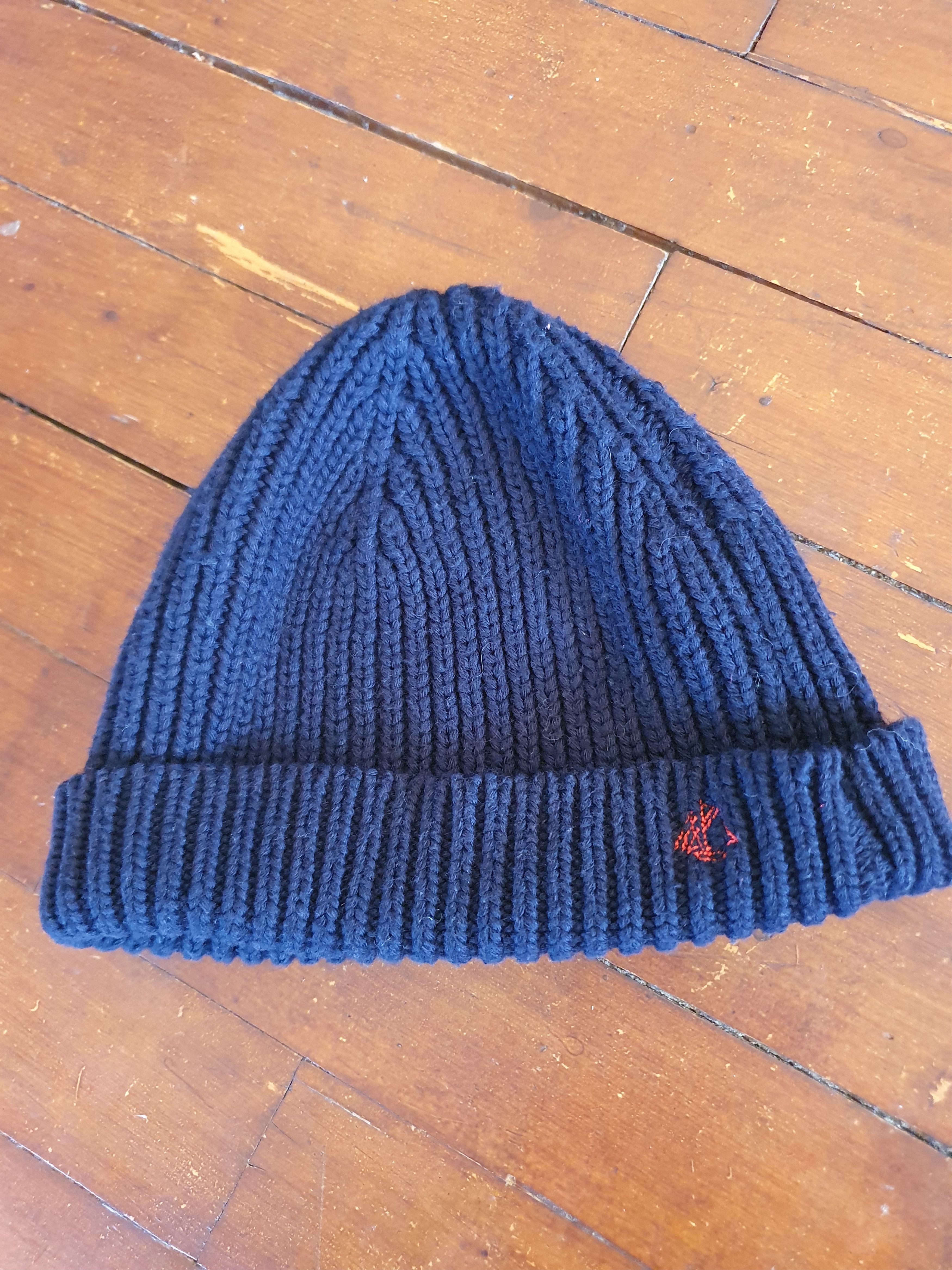 Petit Bateau Petit Bateau Sailor Beanie Navy Blue Cuffed Wool Blend hat Size ONE SIZE - 1 Thumbnail
