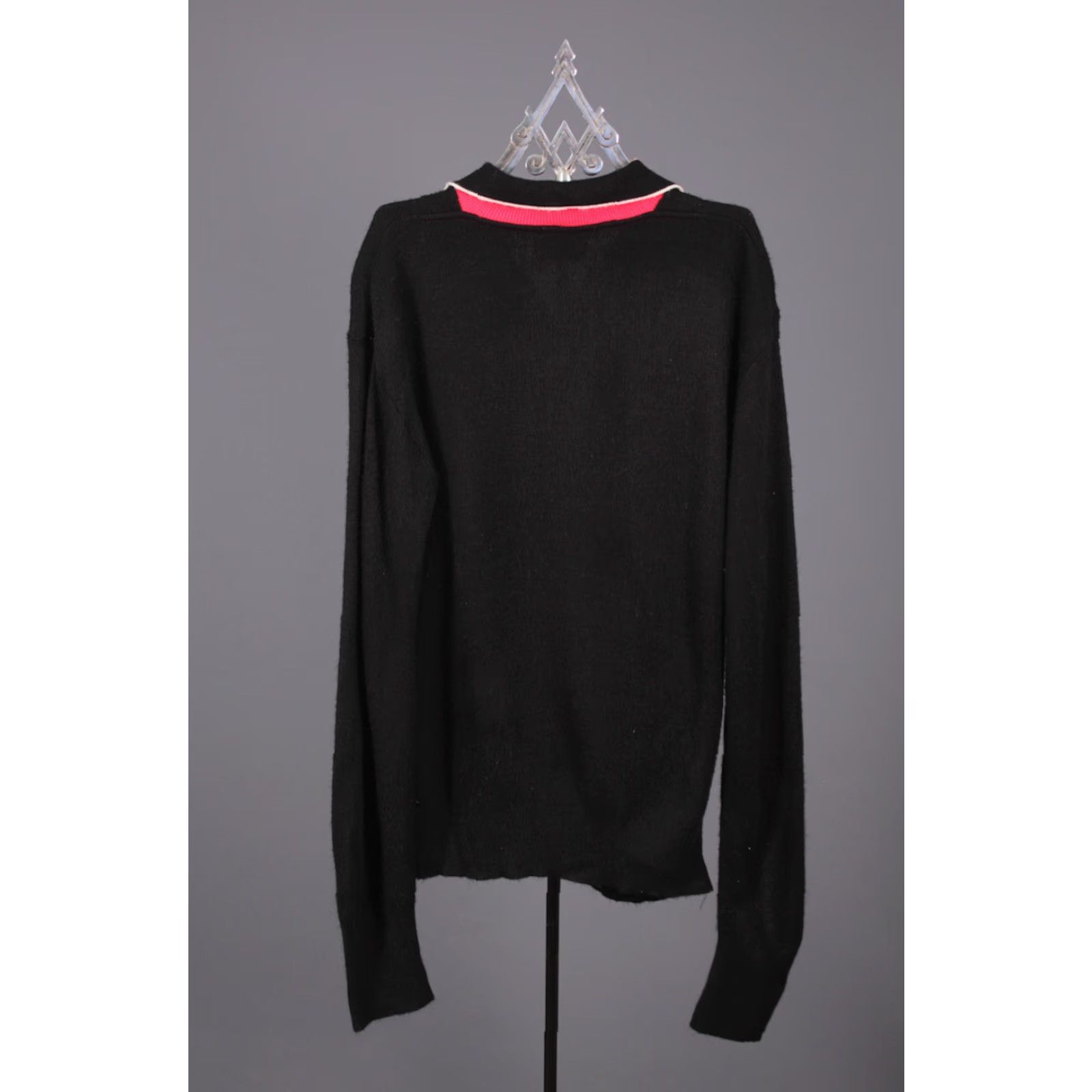 Vintage VINTAGE Arena Casuals 1960s Black Wool? Orlon Collared Sweater Shirt Small Mens Size US S / EU 44-46 / 1 - 2 Thumbnail