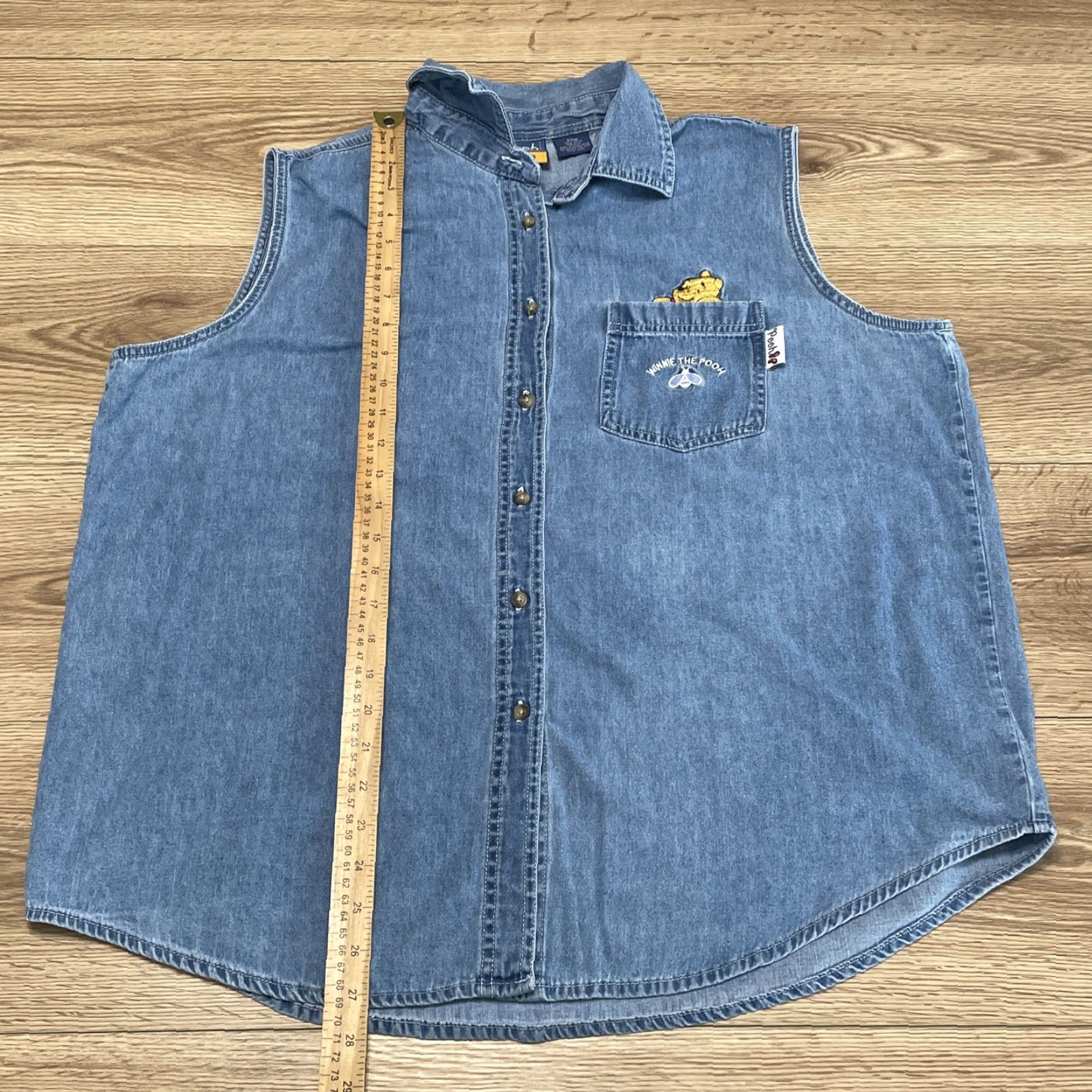Disney VINTAGE Disney Winnie The Pooh Denim Vest Women Plus Size 20W Embroidered Sleeveless Denim Size 3XL / US 20-22 - 4 Thumbnail