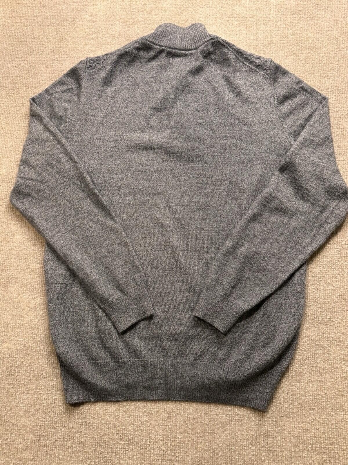 Joseph Abboud Joseph Abboud Men's Lg Gray Knit Quarter Zip Gray [713] Size US L / EU 52-54 / 3 - 3 Thumbnail