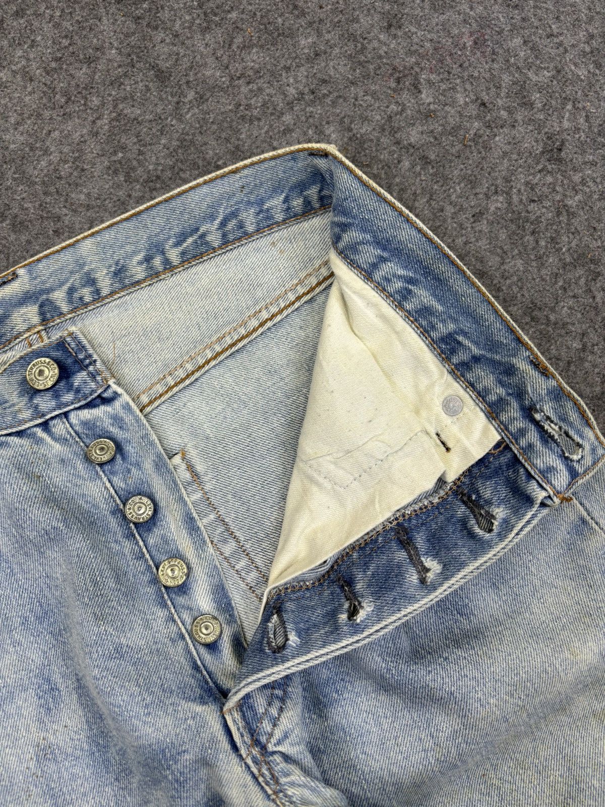 Levi's Vintage 80s Levis 501 Button #6 Selvedge USA Denim F791 Size US 28 / EU 44 - 11 Thumbnail