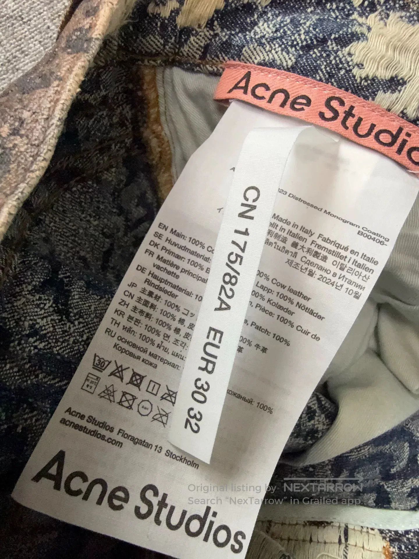 Acne Studios acne studios vintage print straight-leg jeans. Size US 30 / EU 46 - 6 Thumbnail