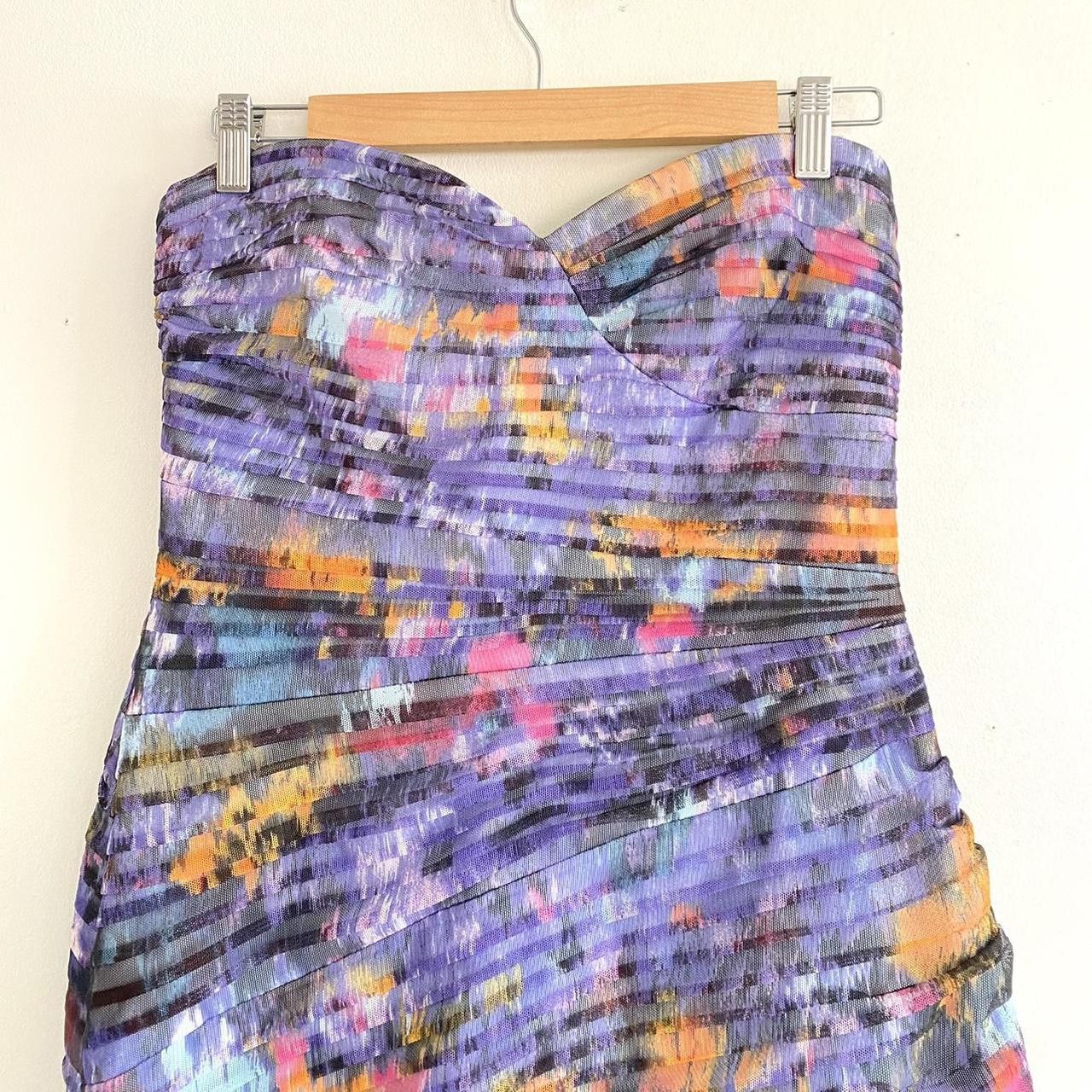 Bcbgmaxazria BCBGMAXAZRIA PURPLE WOMENS 10 STRAPLESS MINI DRESS Size L / US 10 / IT 46 - 4 Thumbnail