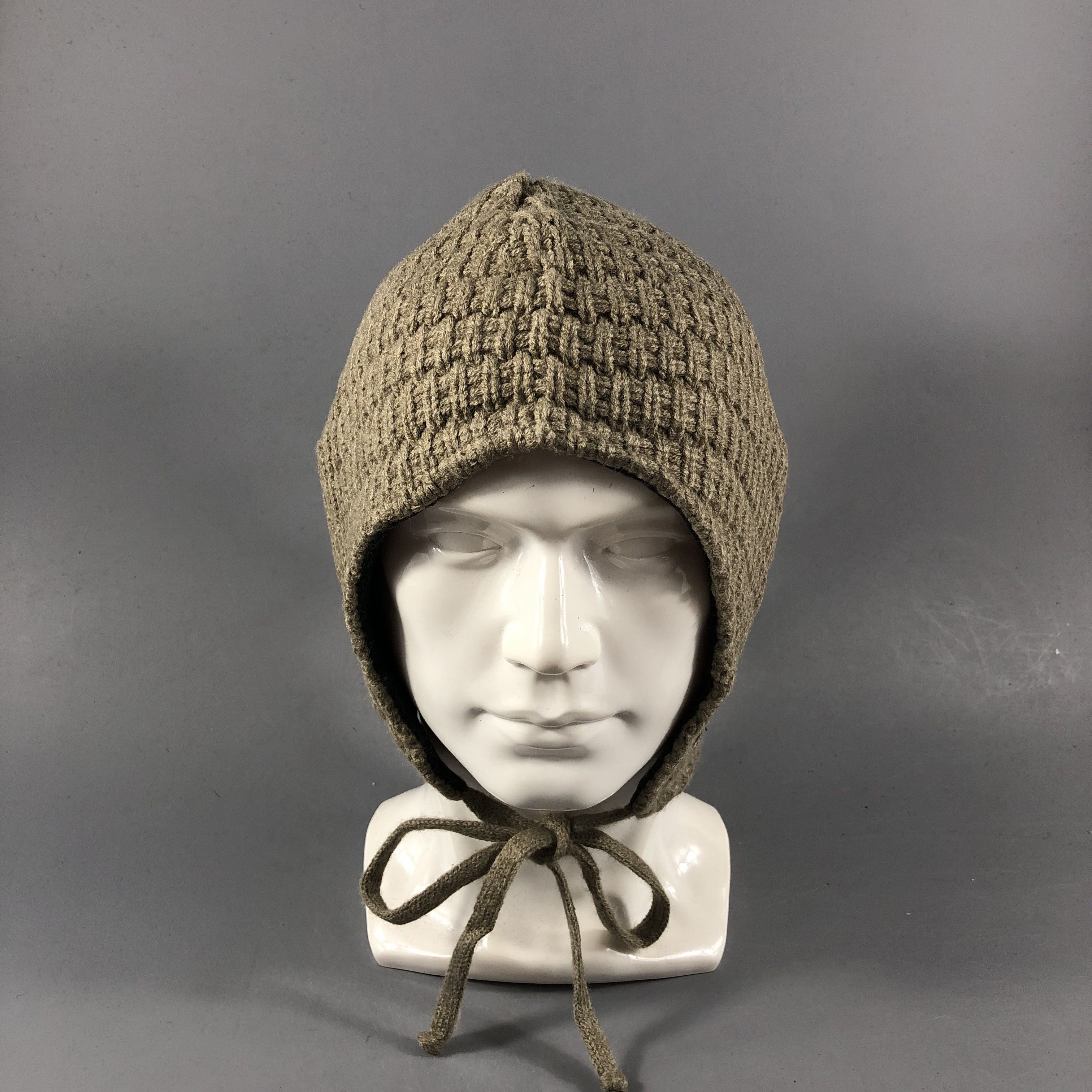 image of Vintage x Winter Session Popcorn Knit Earflap Ski Beanie Snowcap Snow Hat B844, Men's