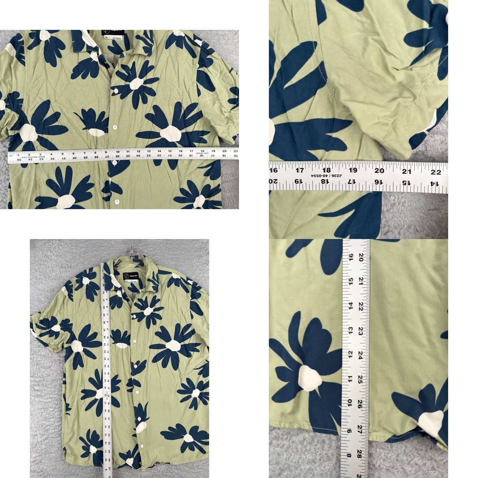 Vintage Original Use Shirt Adult Medium Green Floral Hawaiian 100% Rayon Button Up Size US M / EU 48-50 / 2 - 8 Thumbnail