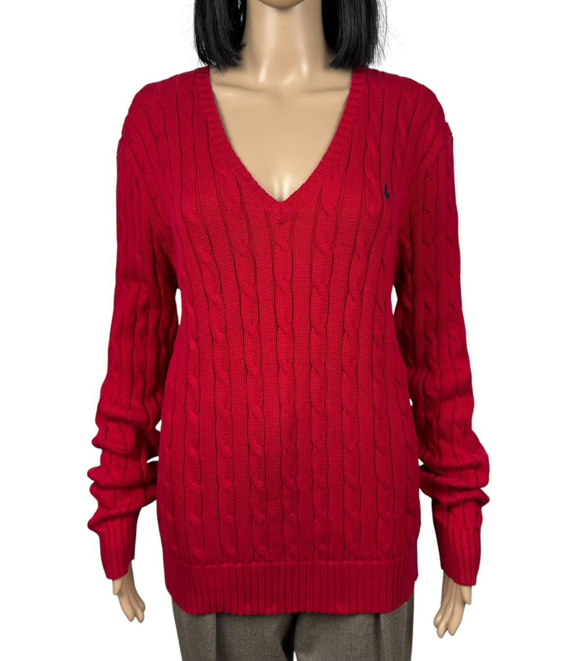 Polo Ralph Lauren Polo Ralph Lauren Red Cable Knit Sweater Cotton size XL Size M / US 6-8 / IT 42-44 - 2 Thumbnail