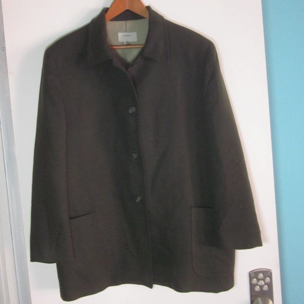 Nordstrom Nordstrom Olive Green Camelhair Coat - sfi Femme - Size 14 Size XL / US 12-14 / IT 48-50 - 10 Thumbnail