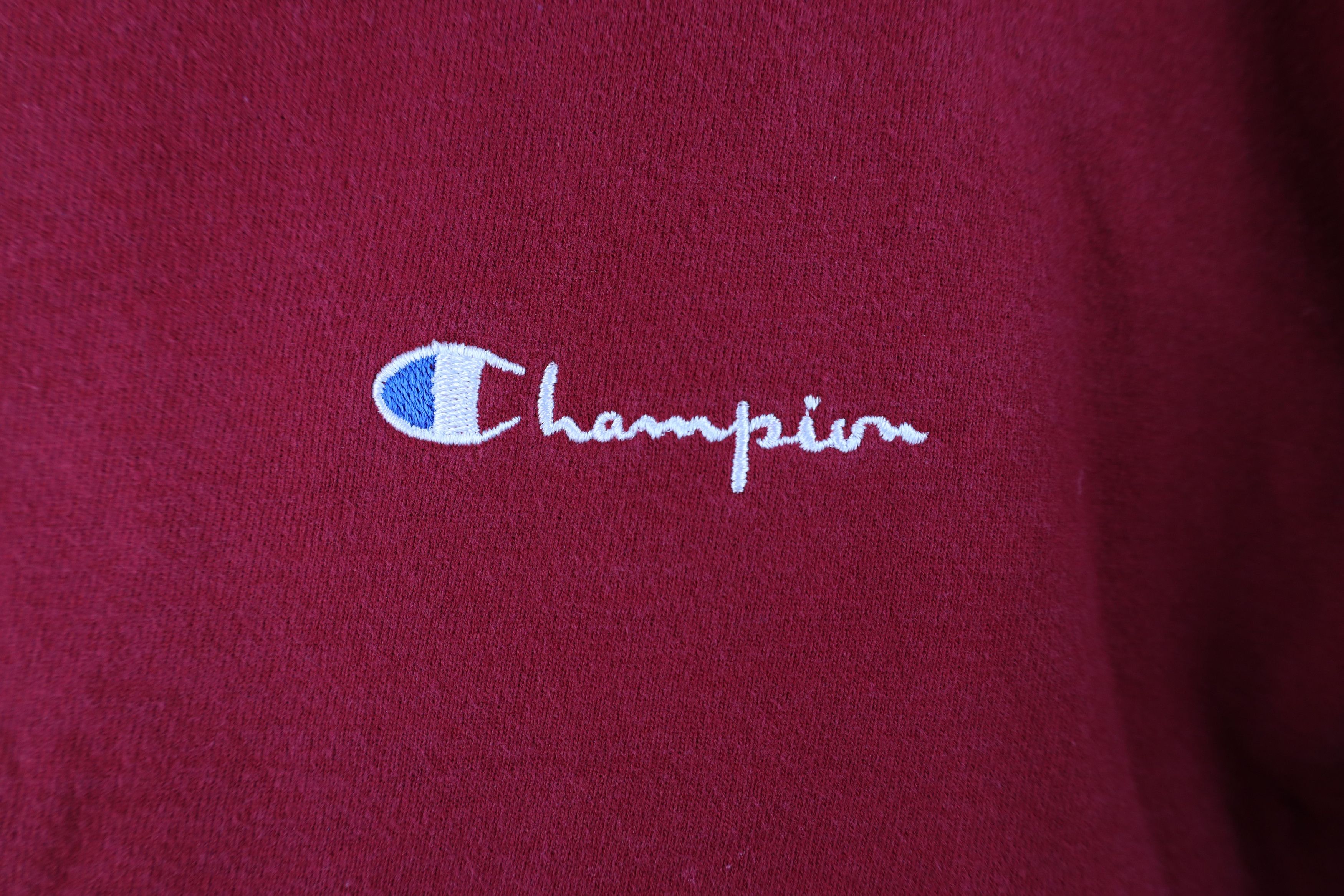 Champion Vintage 90s Champion Spell Out Crewneck Sweatshirt Red USA Size US XL / EU 56 / 4 - 4 Thumbnail