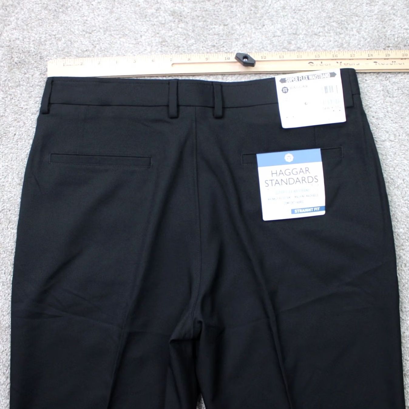 Haggar Haggar Standards Pants Men 34x30 Black Wrinkle Resistant Dress Pants Slim/Classic Fit, Flat Front, Mid Rise, 100% Polyester, NWT Size US 34 / EU 50 - 6 Thumbnail