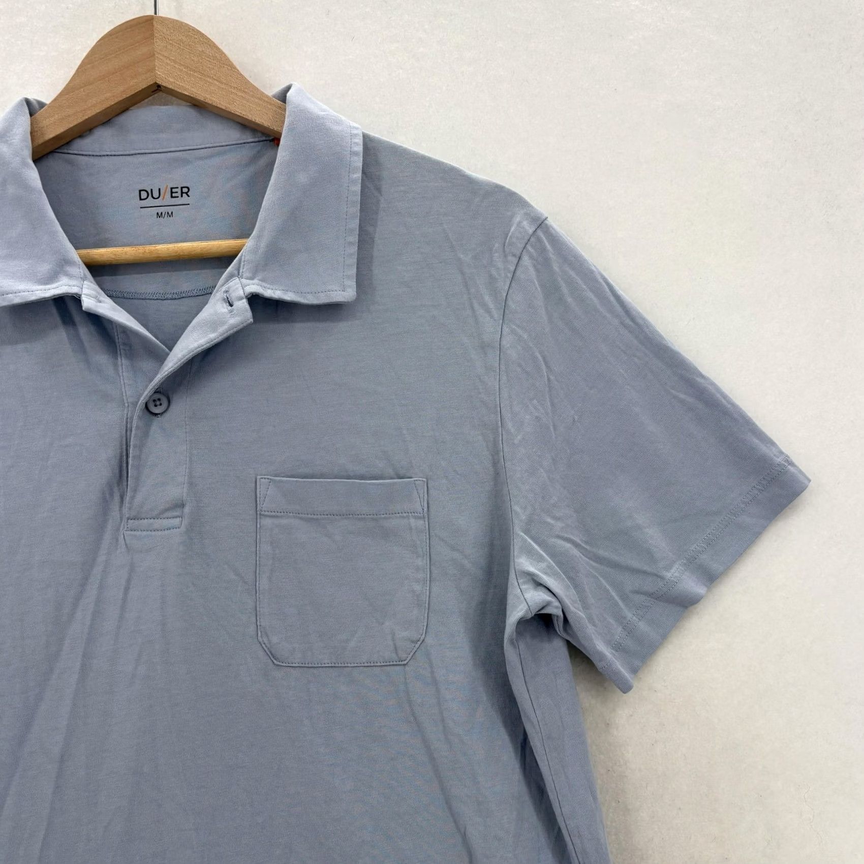 Vintage DU/ER Polo Shirt Mens M Blue Cotton Pocket Tagless Casual Size US M / EU 48-50 / 2 - 2 Thumbnail