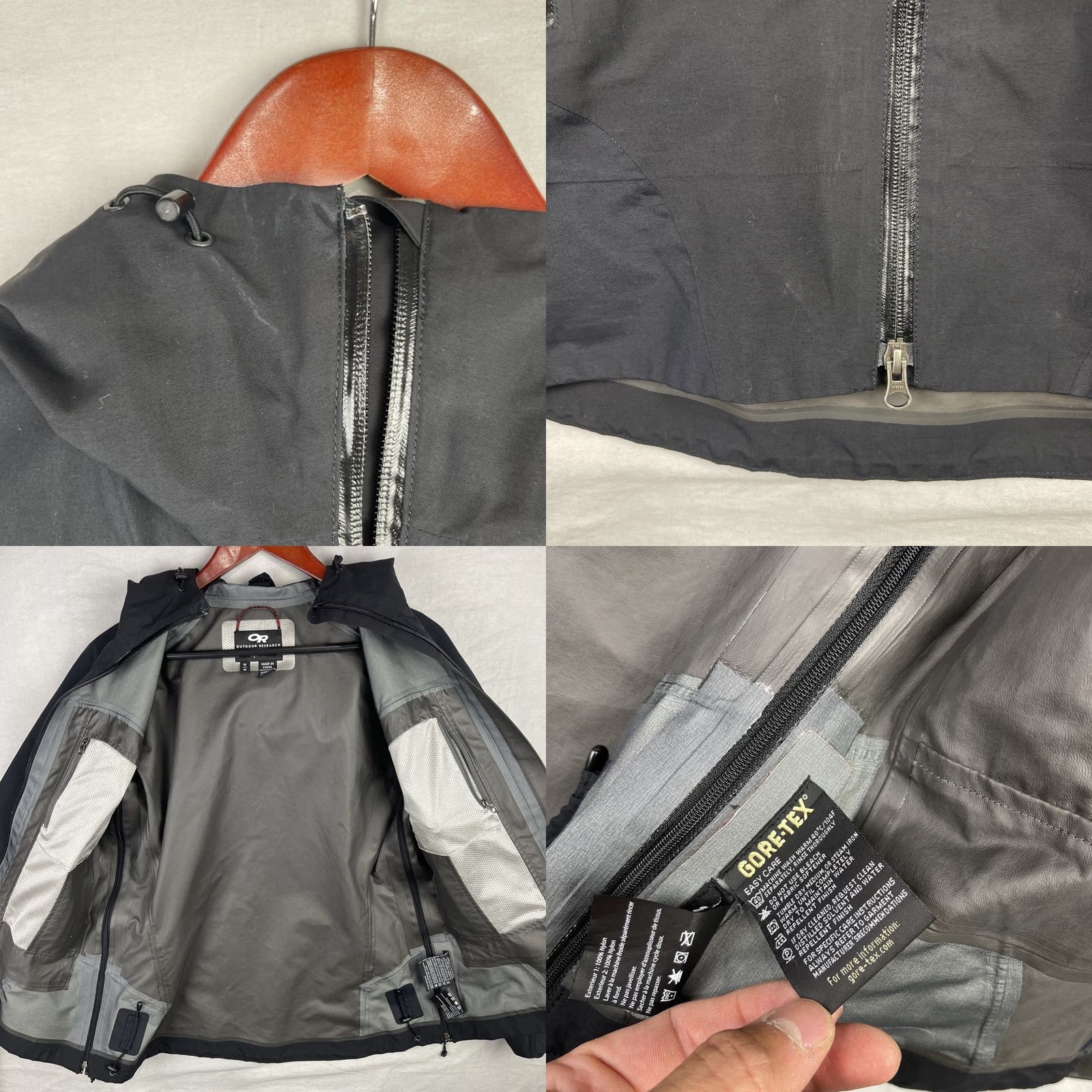 Outdoor Research Outdoor Research Jacket Womens Medium Black Hooded Zip Up Waterproof Taped Seams Size M / US 6-8 / IT 42-44 - 8 Thumbnail