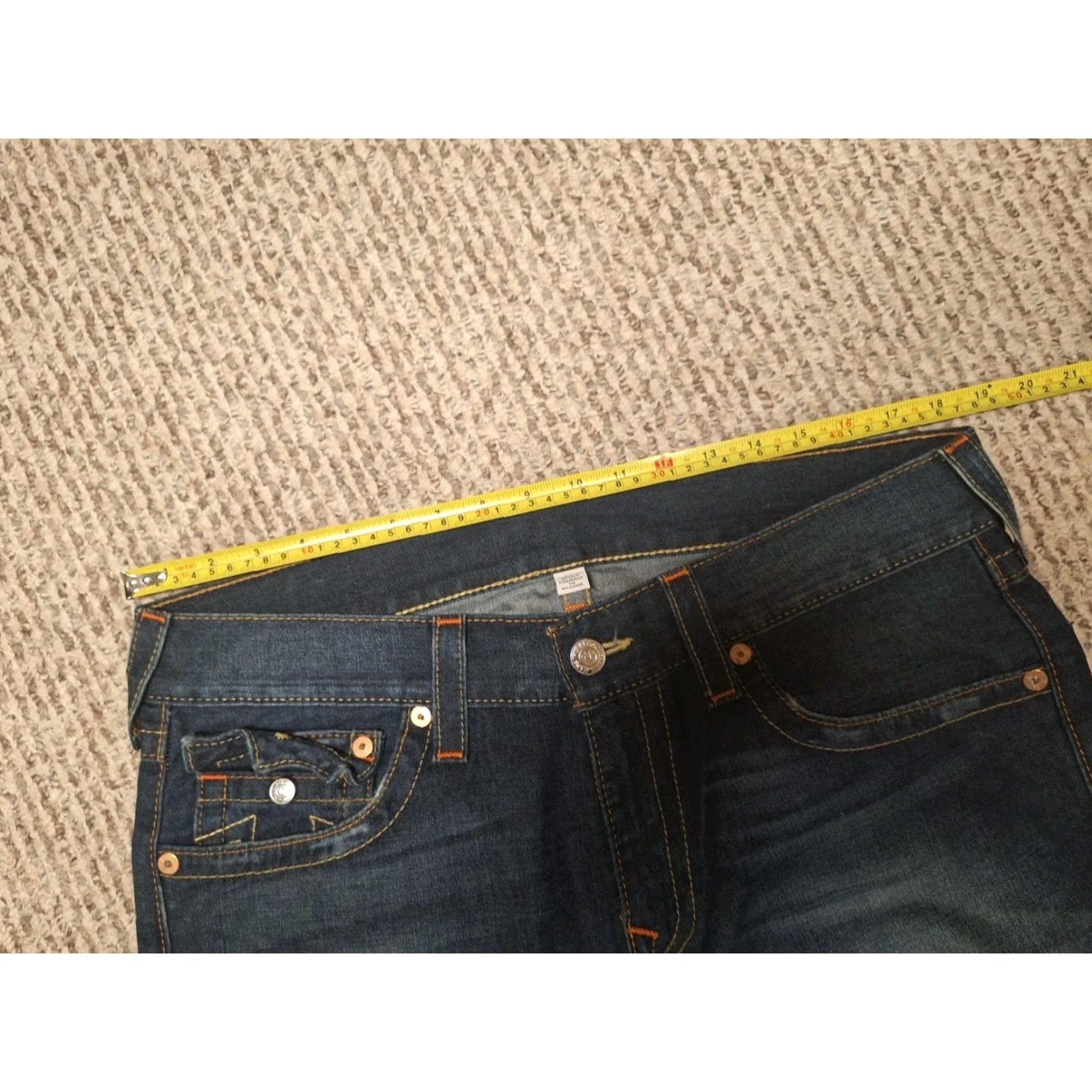 True Religion True Religion Jeans Mens 34 Straight Leg Denim Y2K Designer Pants Blue Distressed Pockets Logo Size US 34 / EU 50 - 6 Thumbnail