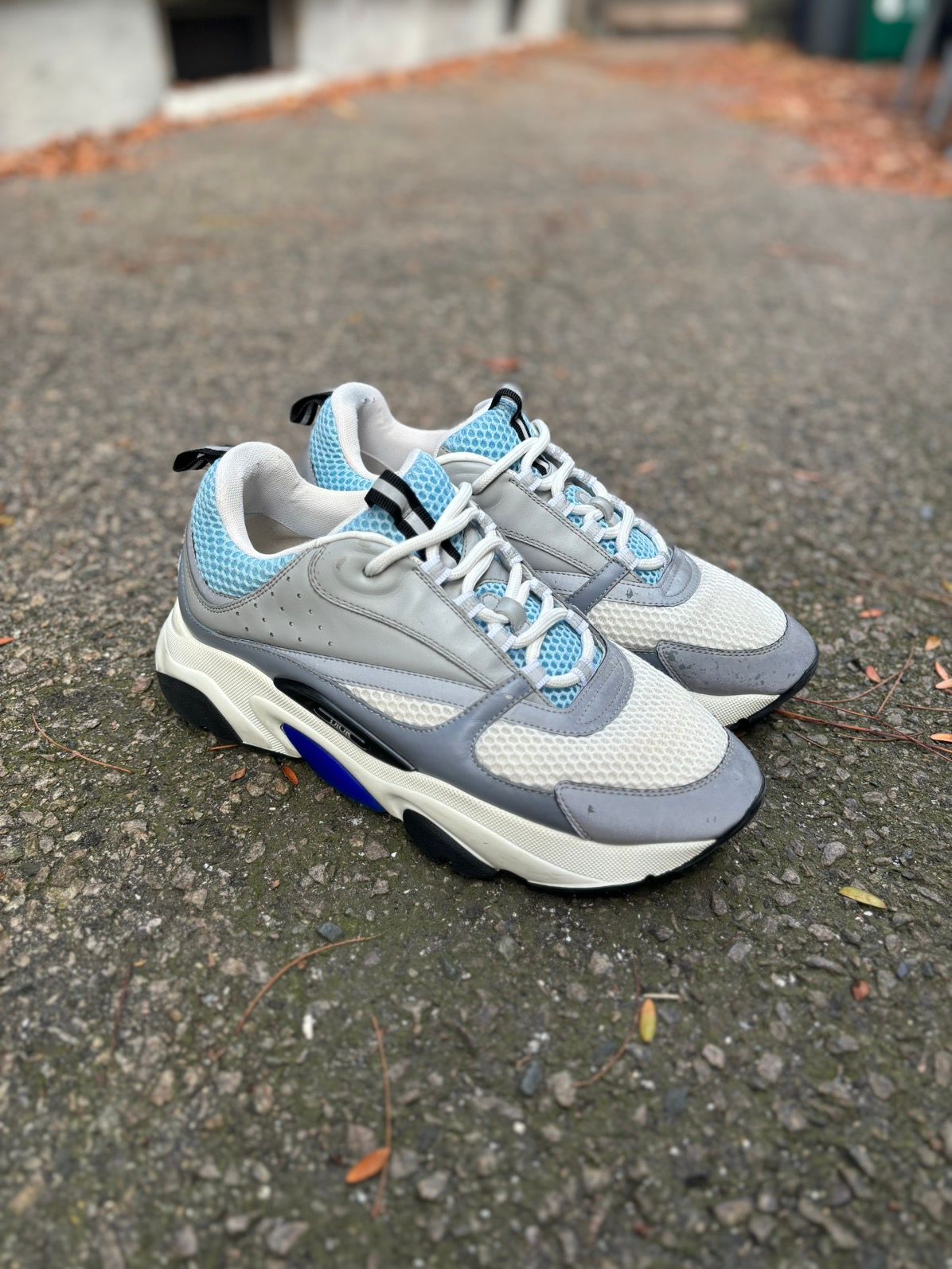 Pre-owned Dior Blue And Grey B22 Runners Shoes