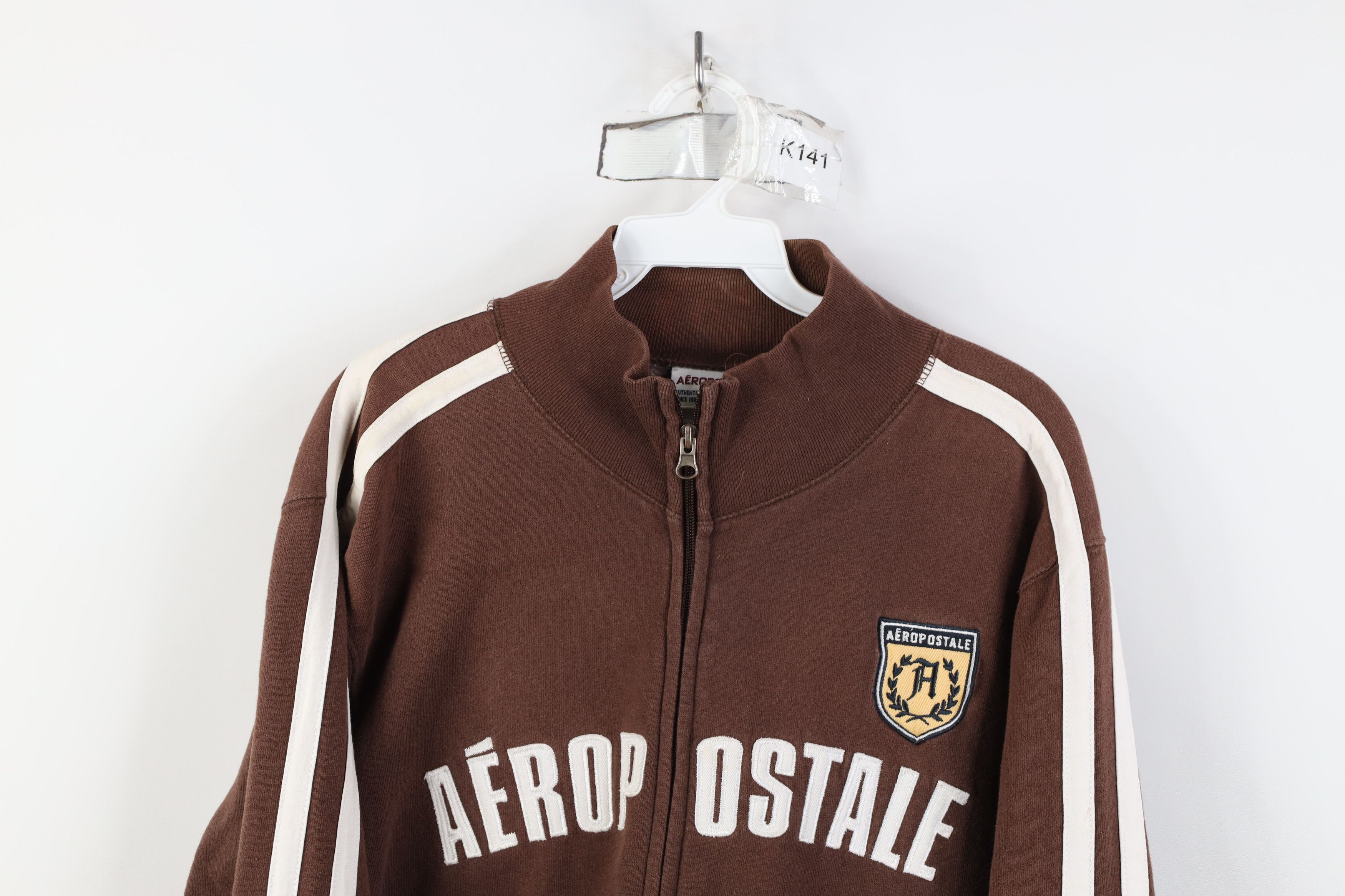 Aeropostale Vintage 90s Y2K Aeropostale Full Zip Sweatshirt Jacket Brown Size US M / EU 48-50 / 2 - 2 Thumbnail