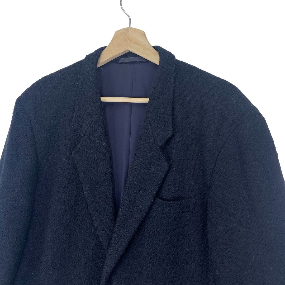 Comme des Garcons × Comme des Garcons Homme × Comme des Garcons Homme Plus 80’s Comme Des Garcons Homme Herringbone Navy Blue Coat Size US M / EU 48-50 / 2 - 2 Thumbnail