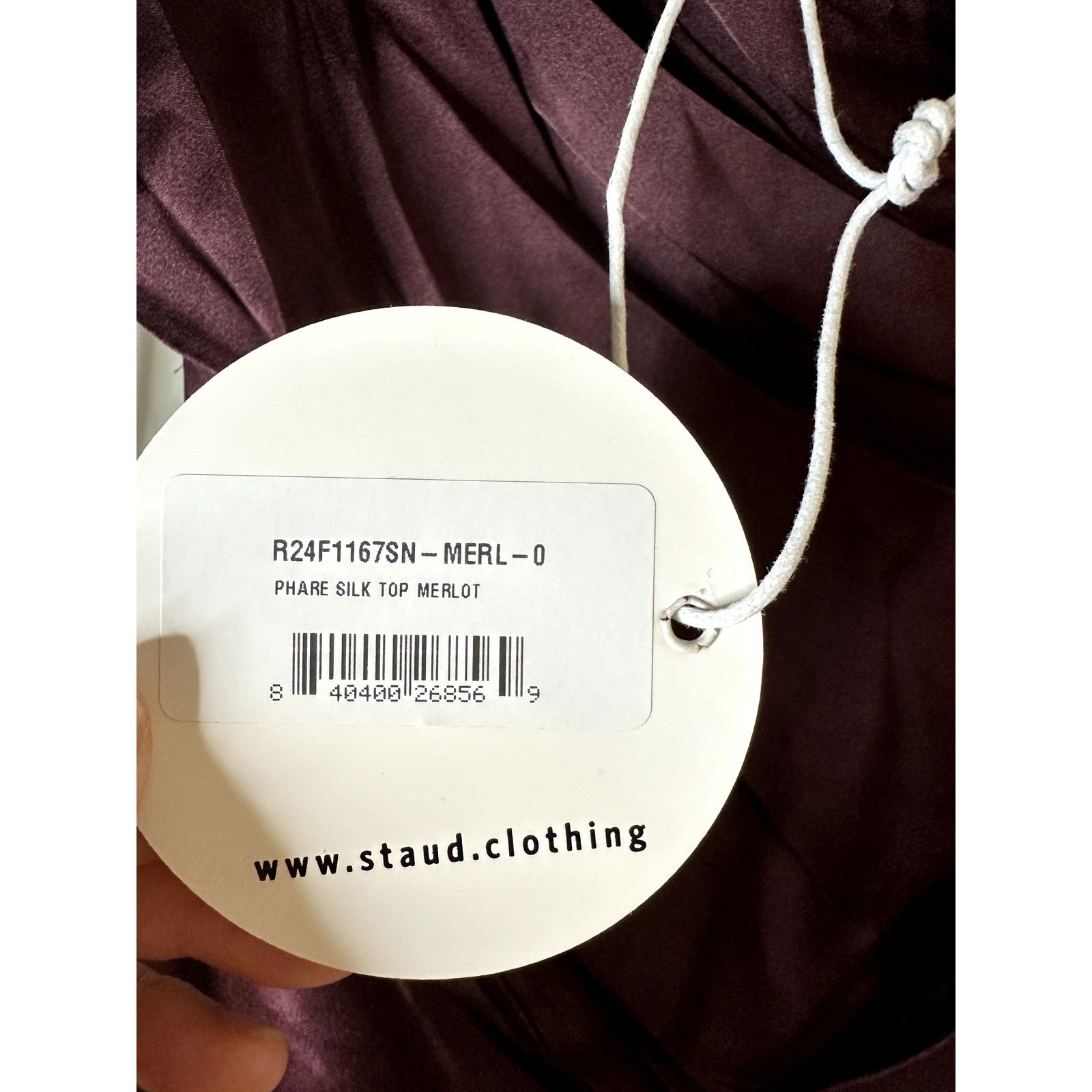 Staud STAUD Phare Silk Top Merlot 0 Size XS / US 0-2 / IT 36-38 - 4 Thumbnail